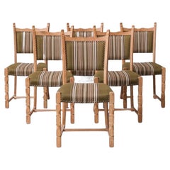 Set of Six Oak Midcentury Dining Chairs by Henning Kjaernulf