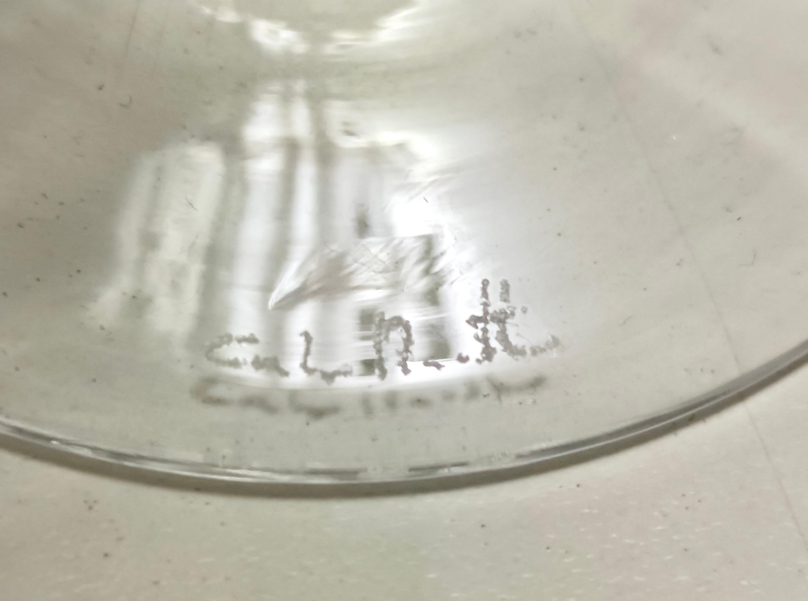 Juego de seis copas octogonales de cristal de Murano soplado a mano de Carlo Moretti, Italia en venta 4