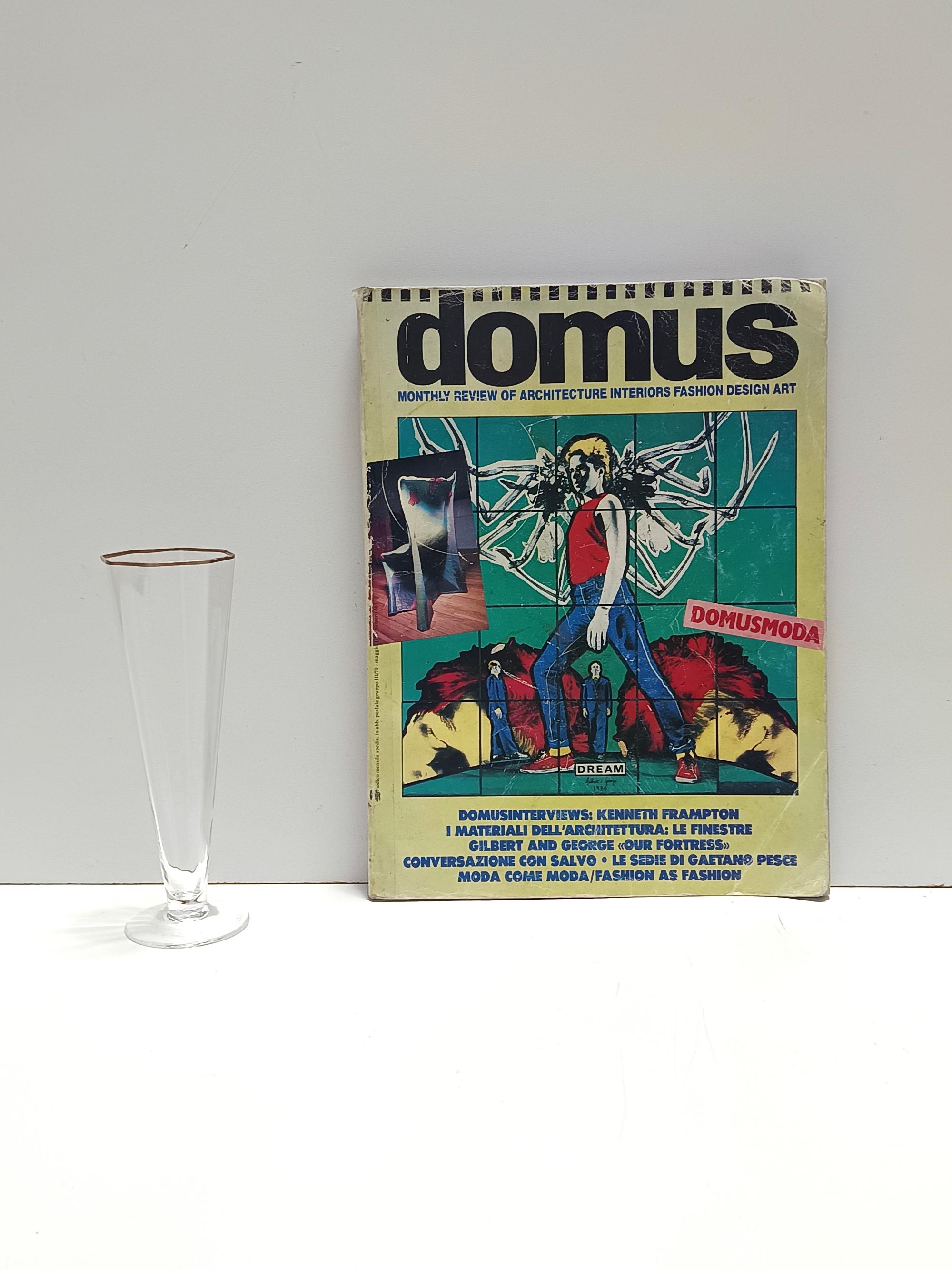 Juego de seis copas octogonales de cristal de Murano soplado a mano de Carlo Moretti, Italia Posmoderno en venta