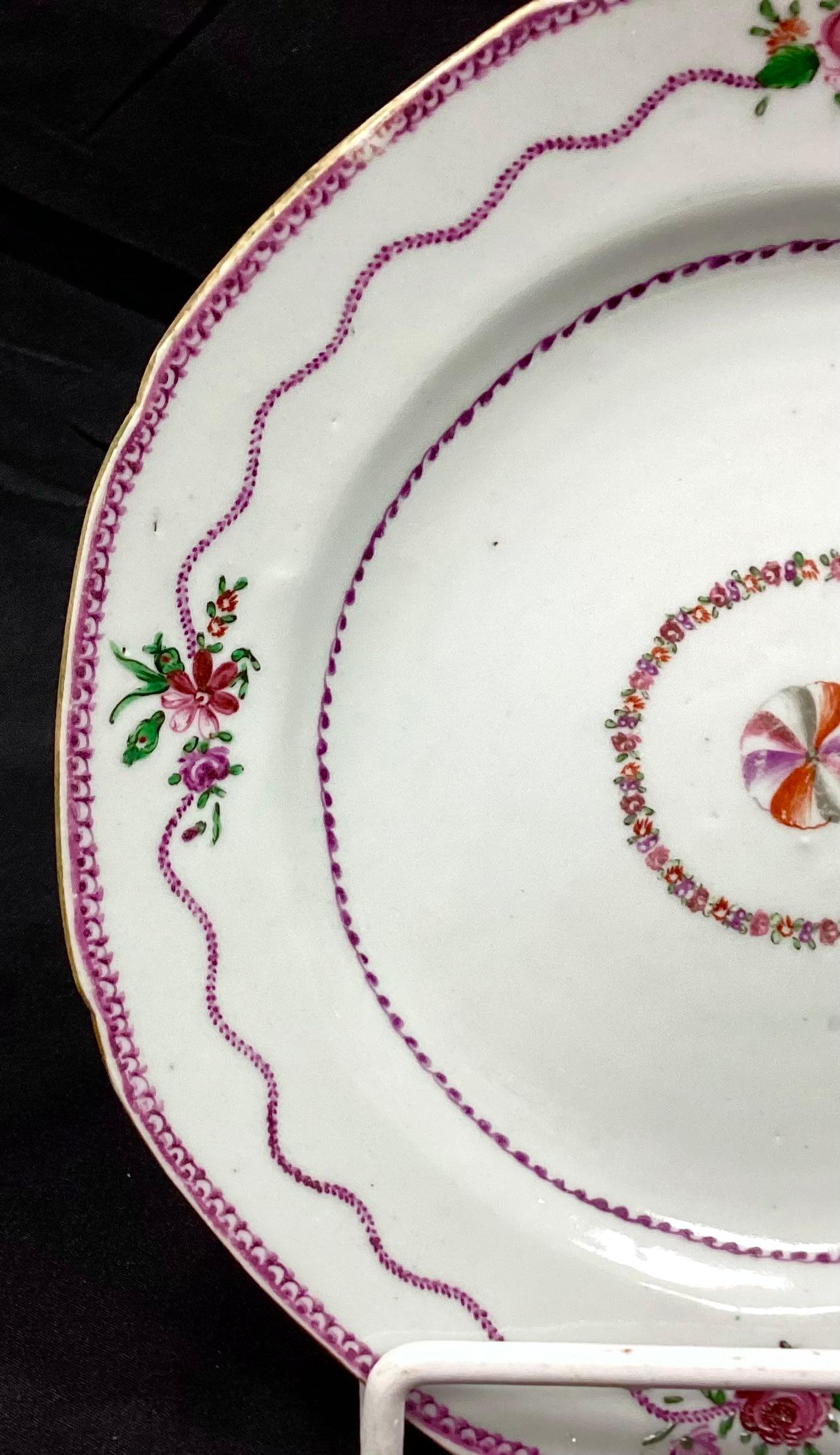 Set Of Six Of Chinese Export Plates, 19th Century In Good Condition For Sale In Bradenton, FL