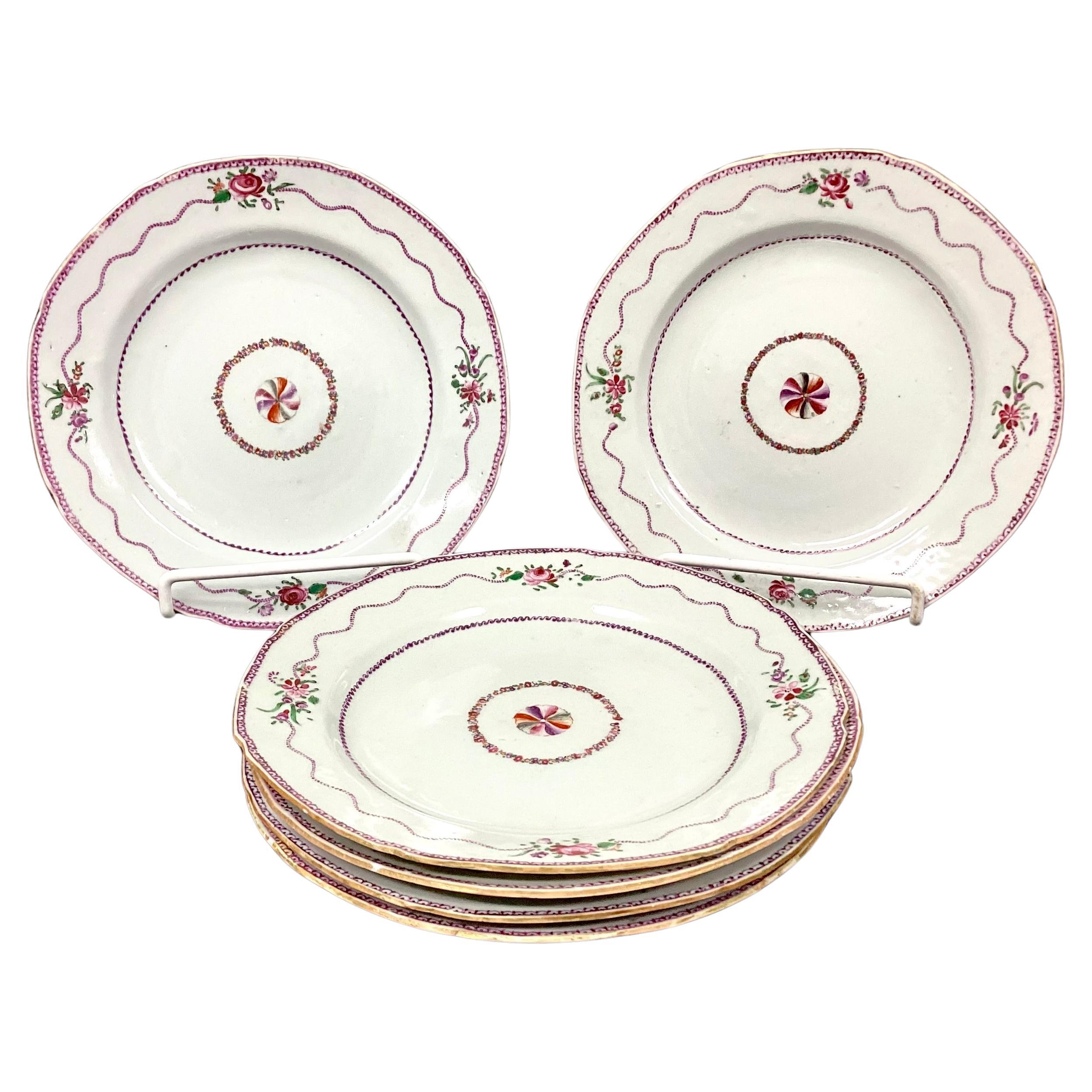Set Of Six Of Chinese Export Plates, 19th Century For Sale
