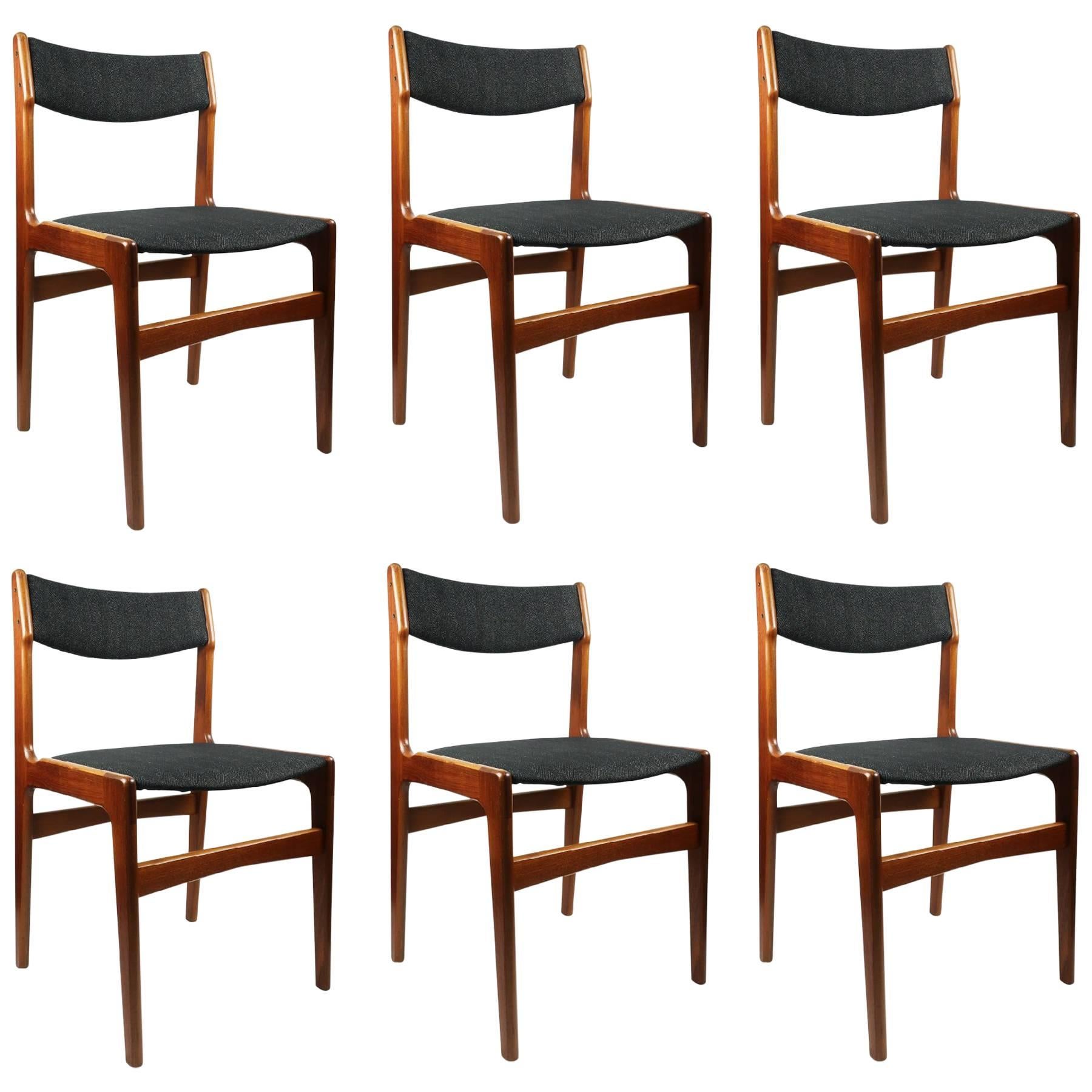 Set of Six of Danish Modern Dining Chairs, Erik Buch for Anderstrup Møbelfabrik