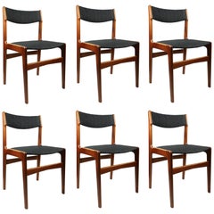 Set of Six of Danish Modern Dining Chairs, Erik Buch for Anderstrup Møbelfabrik