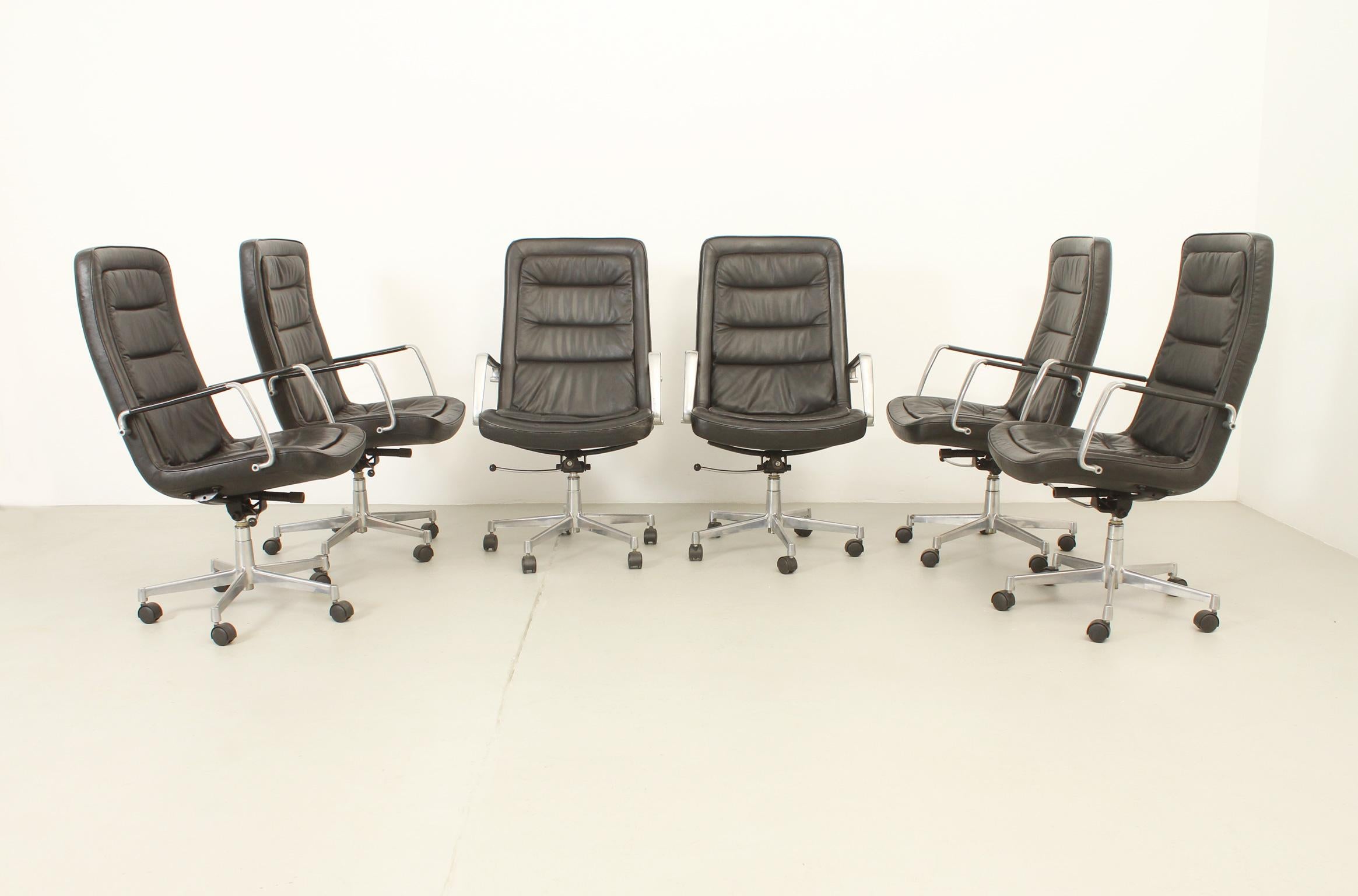 Set of Six Office Chairs by Jørgen Kastholm for Kill International, Germany For Sale 2