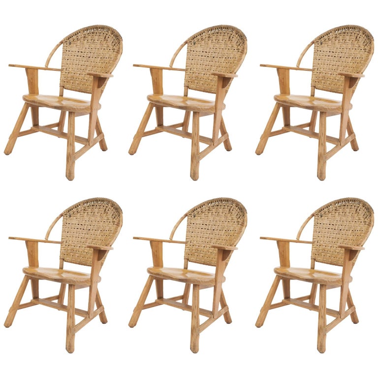 Set Of Six Old Hickory Ashwood Dining Chairs For Sale At 1stdibs