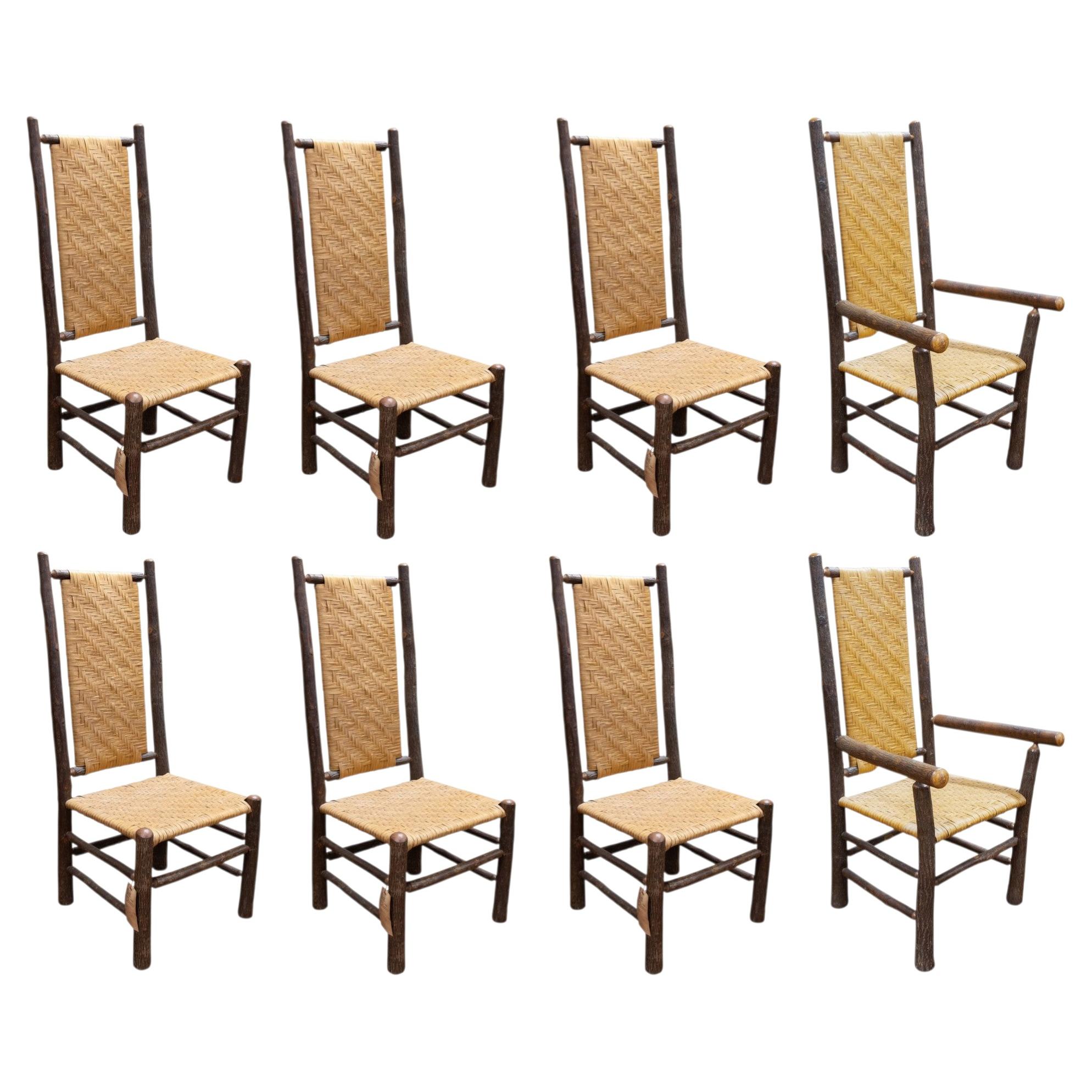 Set of Six Old Hickory Dining Chairs For Sale