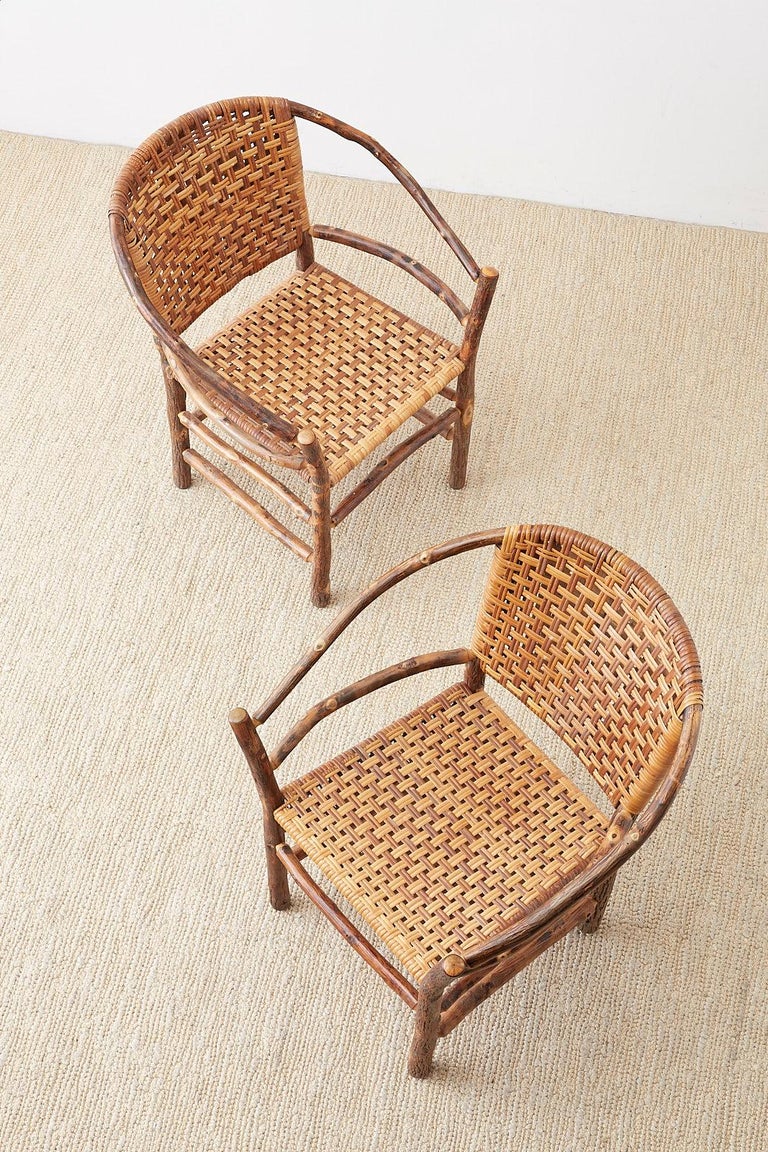 Set of Six Old Hickory Twig Hoop Adirondack Armchairs at 1stDibs