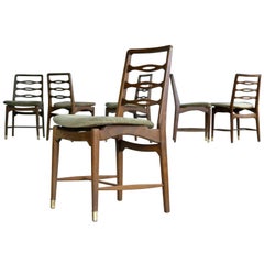 Vintage Set of Six Ole Wanscher Attributed Danish Midcentury Dining Chairs