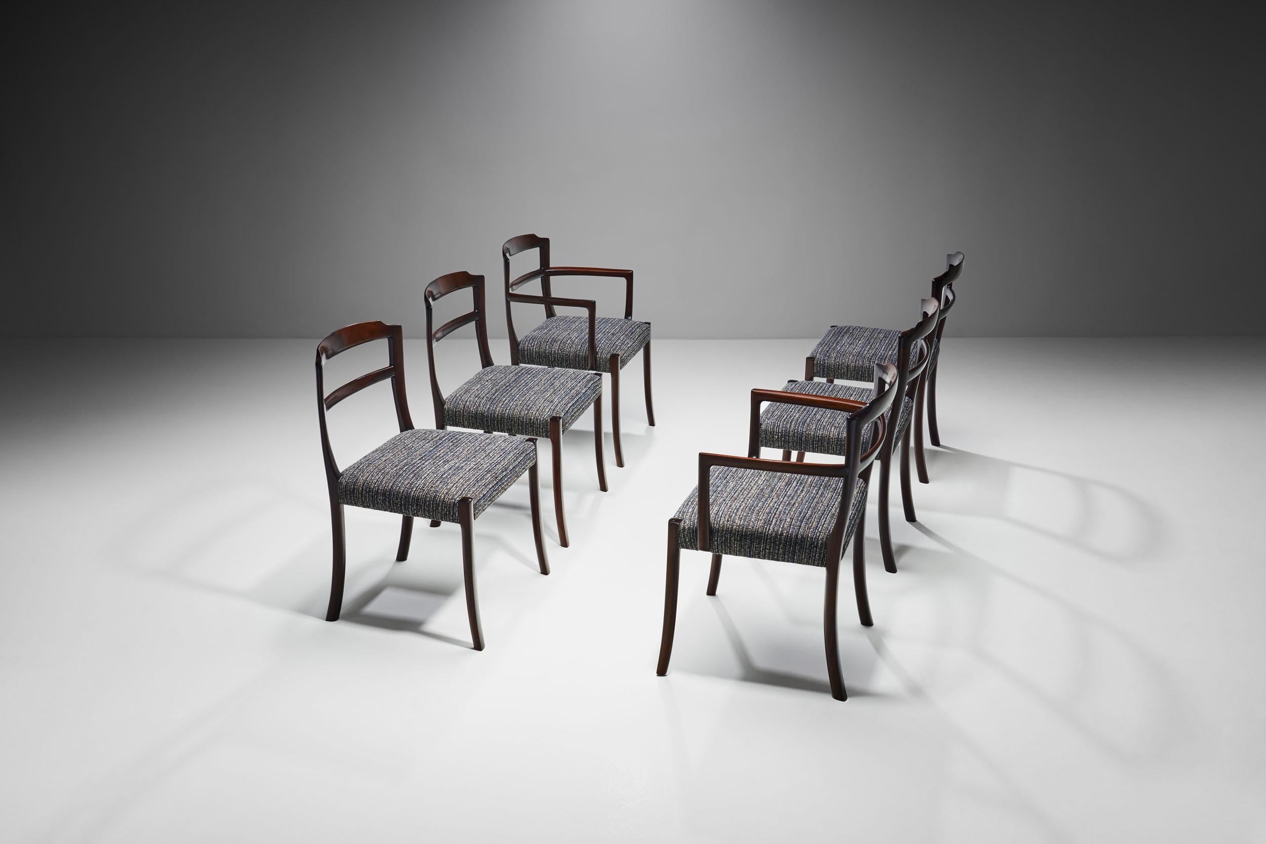 Scandinave moderne Ensemble de six chaises à manger d'Ole Wanscher pour CADO, Danemark, années 1960 en vente