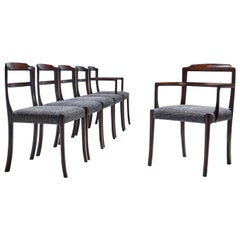 Set of Six Ole Wanscher Dining Chairs for A. J. Iversen, Denmark, 1960s