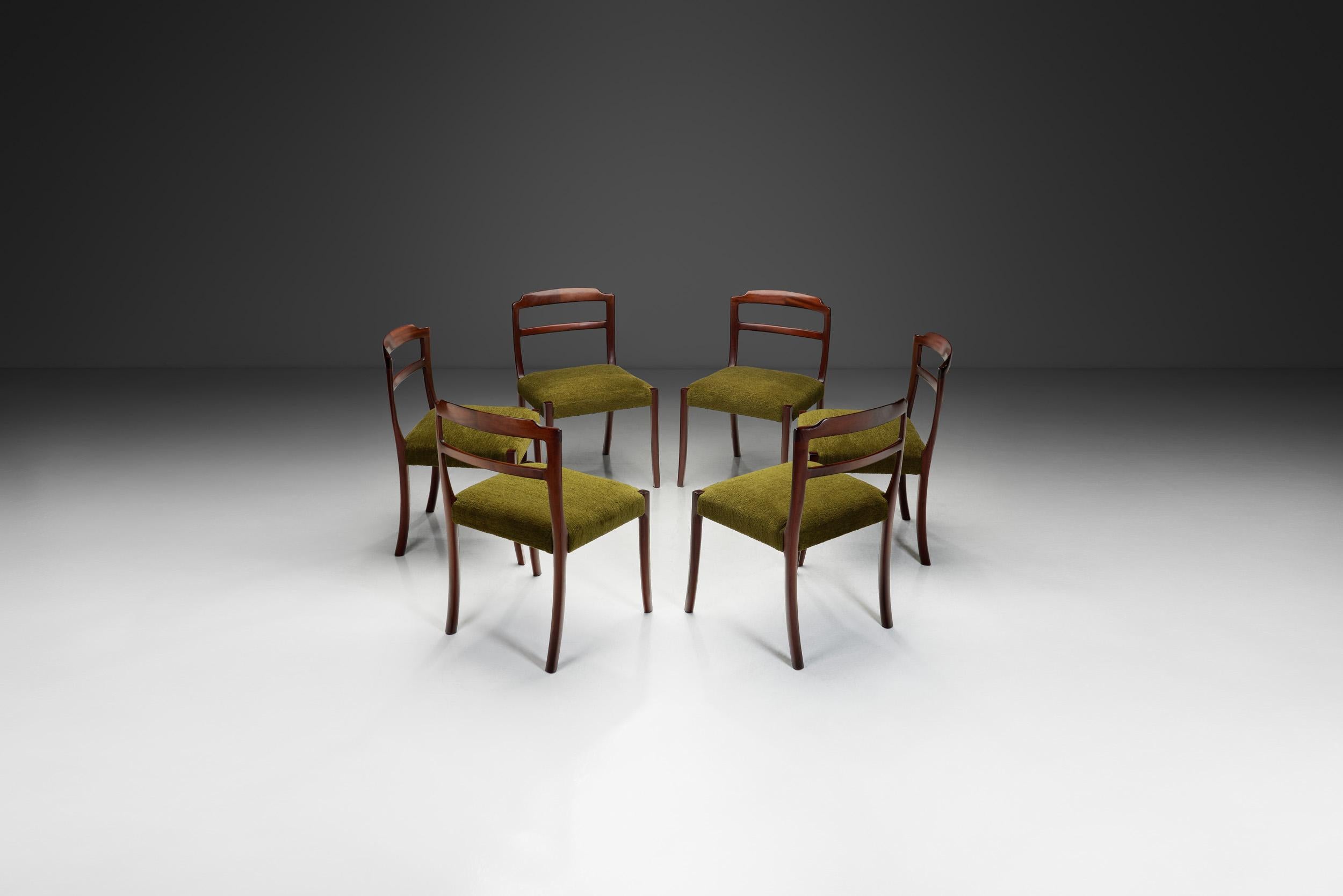 Mid-Century moderno Set di sei sedie da pranzo di Ole Wanscher per CADO, Danimarca anni '60 in vendita
