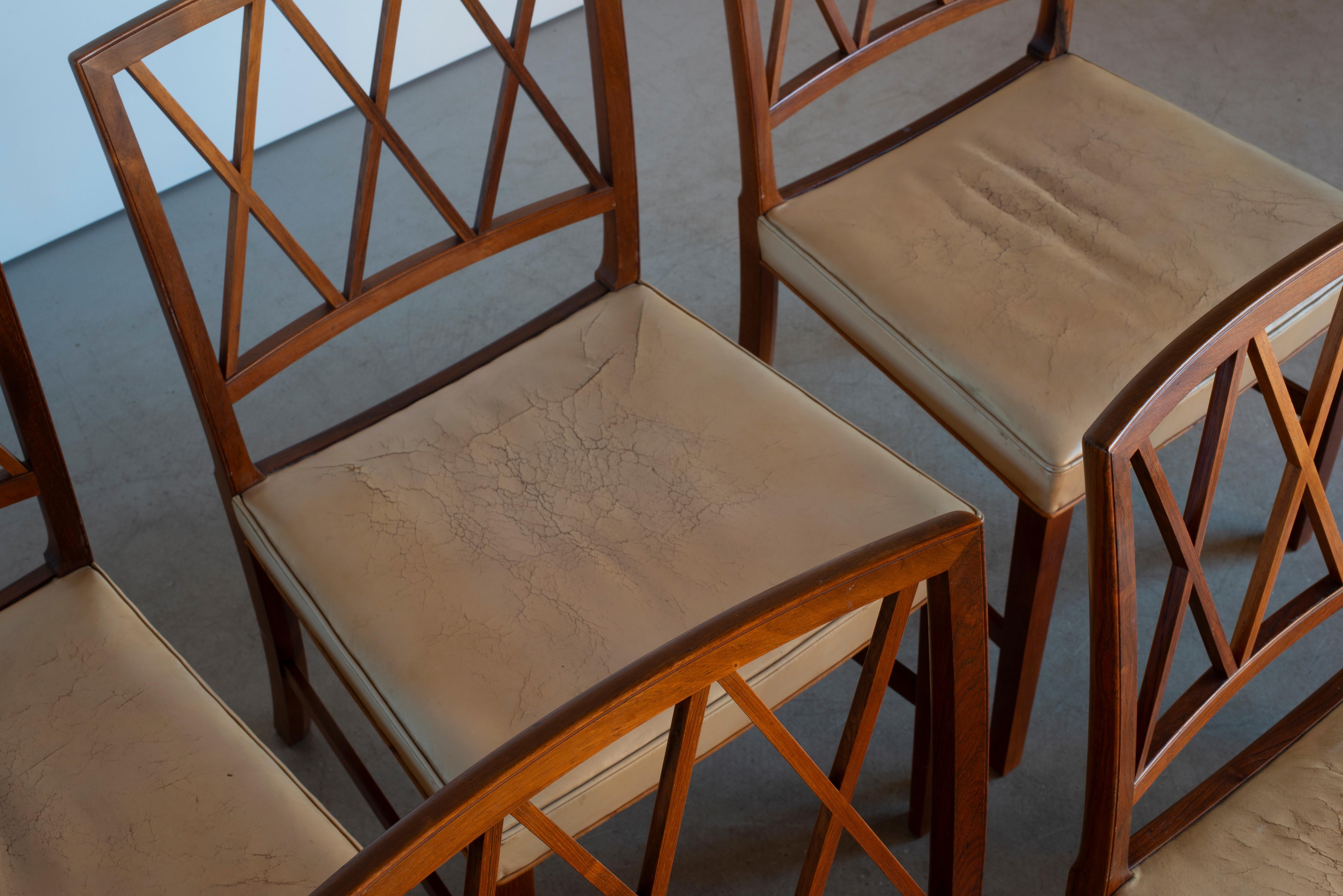 Danese Set di sei sedie da pranzo di Ole Wanscher in vendita