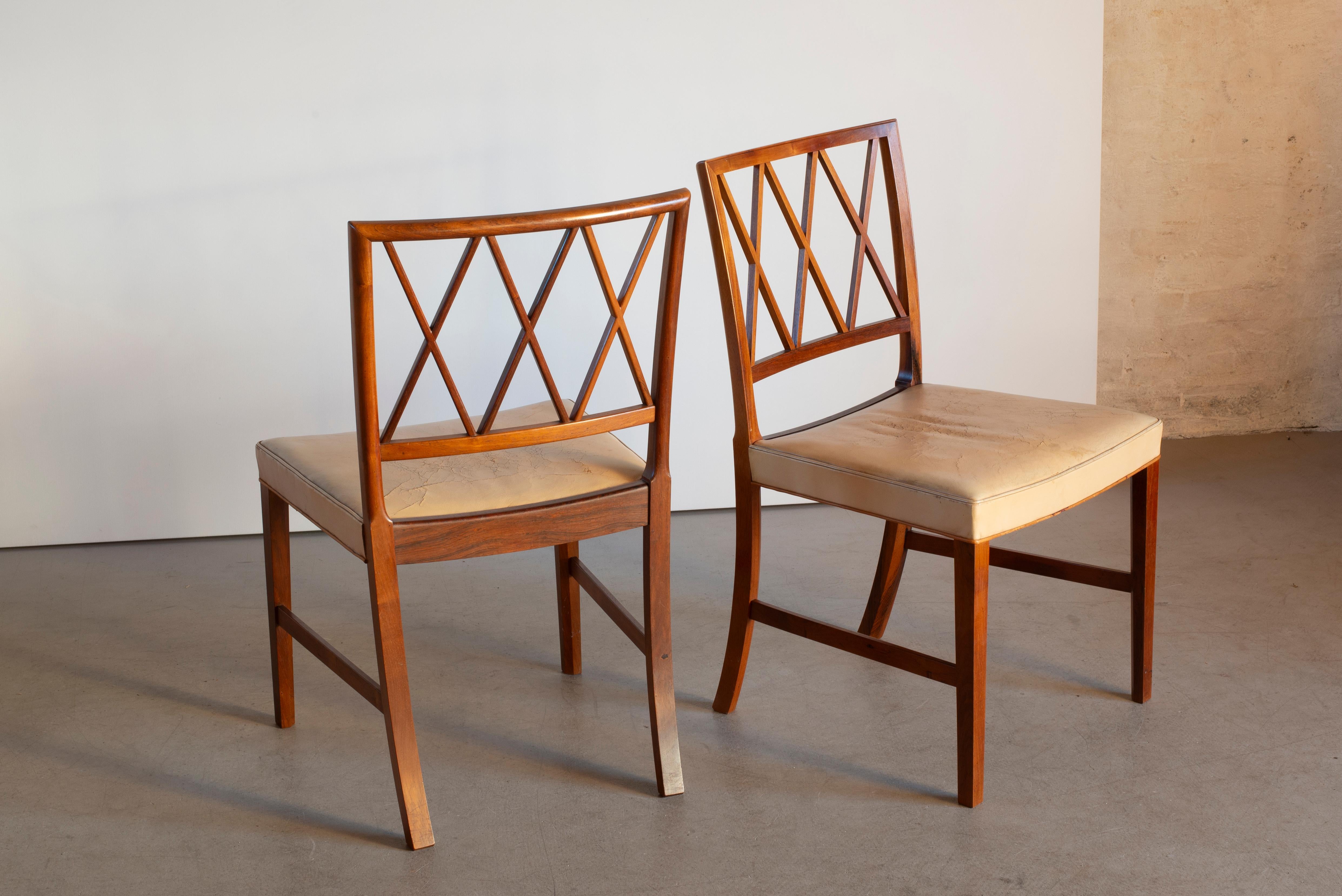 Set di sei sedie da pranzo di Ole Wanscher In condizioni buone in vendita a Copenhagen, DK