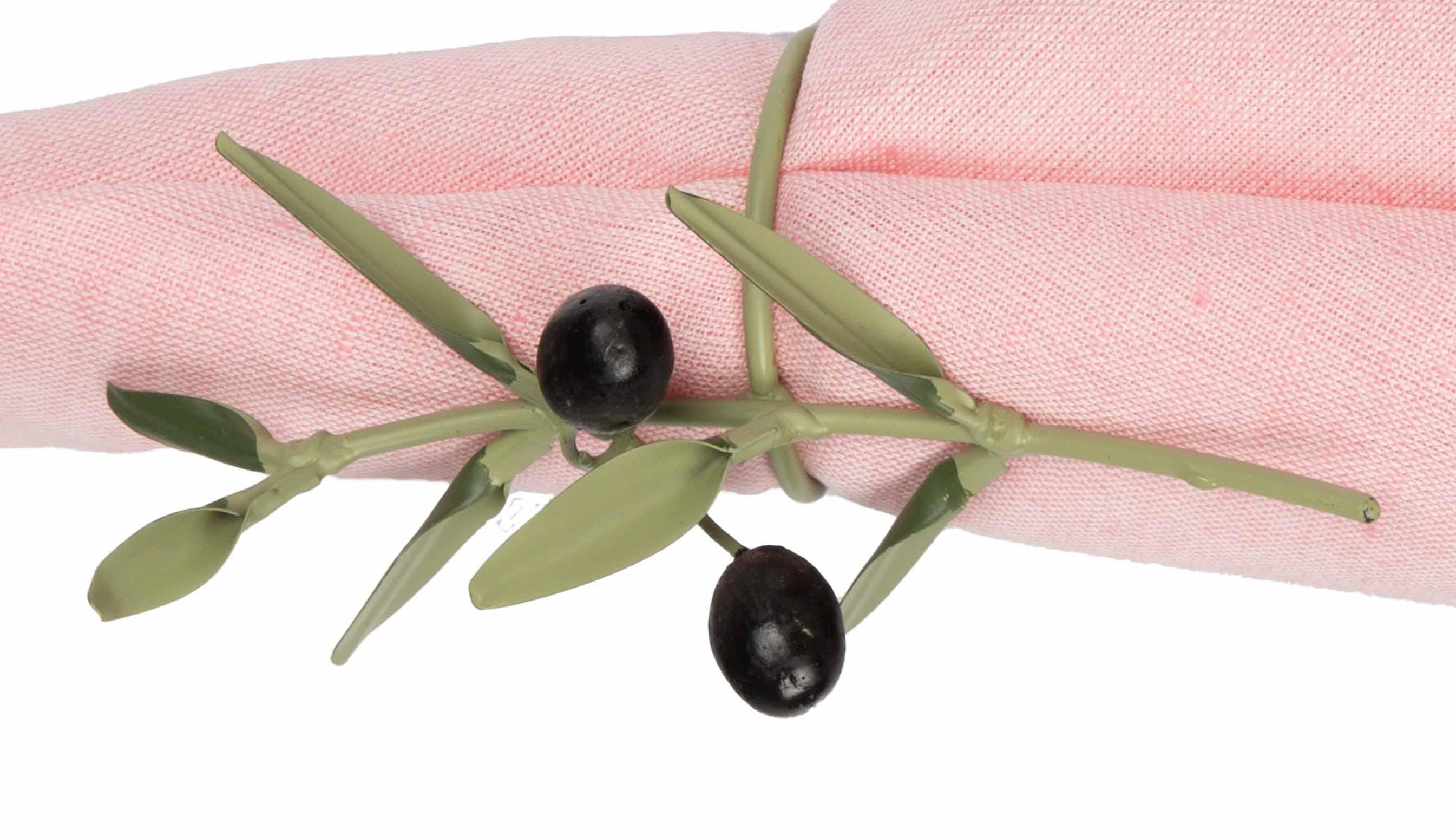 French Set of Six, Olive Branch Twig Napkin Ring  For Sale