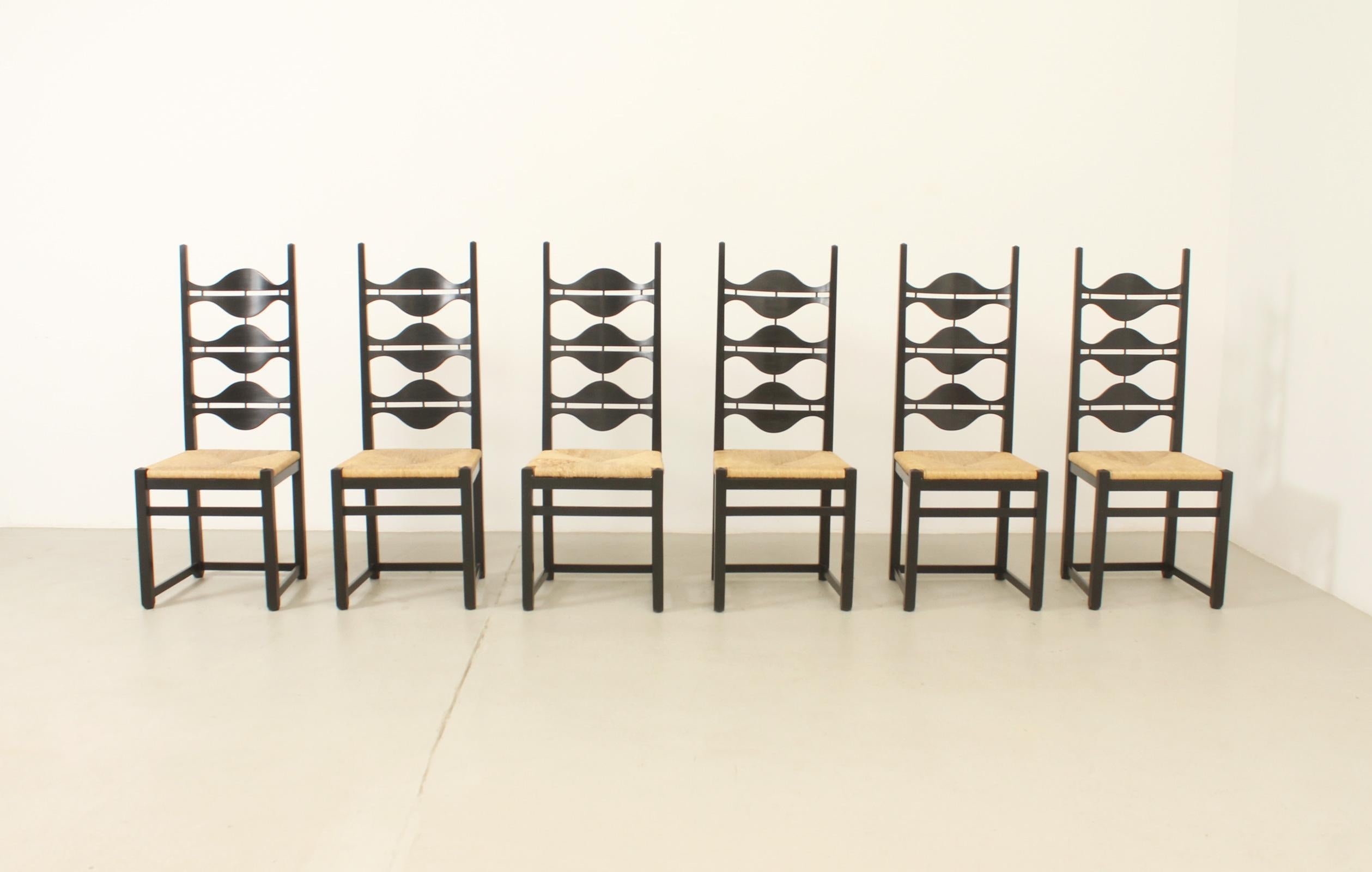 Mid-Century Modern Set of Six Olot Dining Chairs by Jordi Vilanova, Spain, 1962