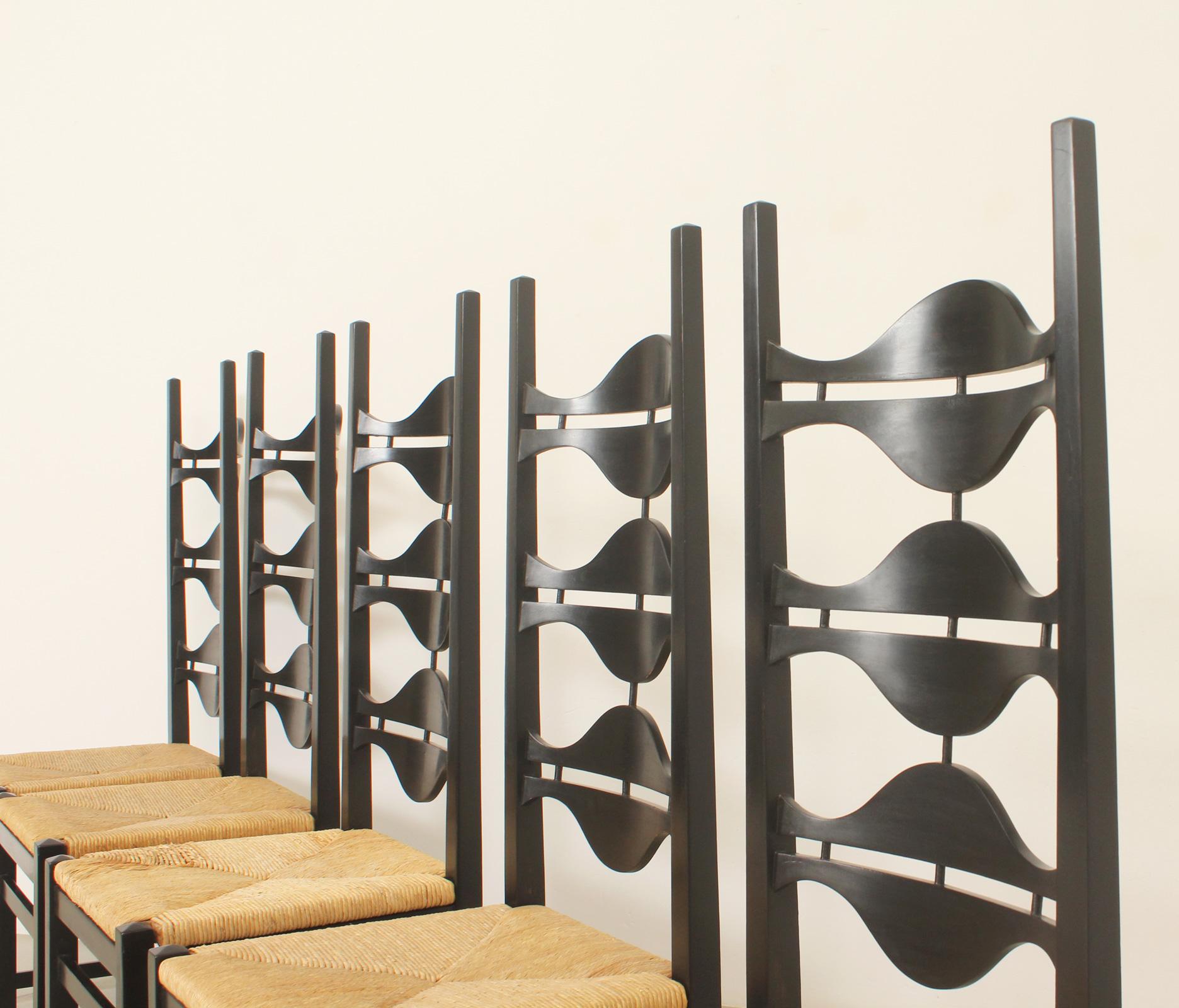 Set of Six Olot Dining Chairs by Jordi Vilanova, Spain, 1962 In Good Condition In Barcelona, ES