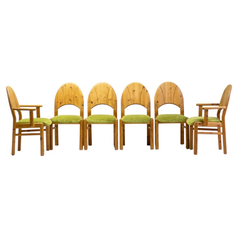 Set of Six Oregon Pine Dining Chairs For Sale at 1stDibs