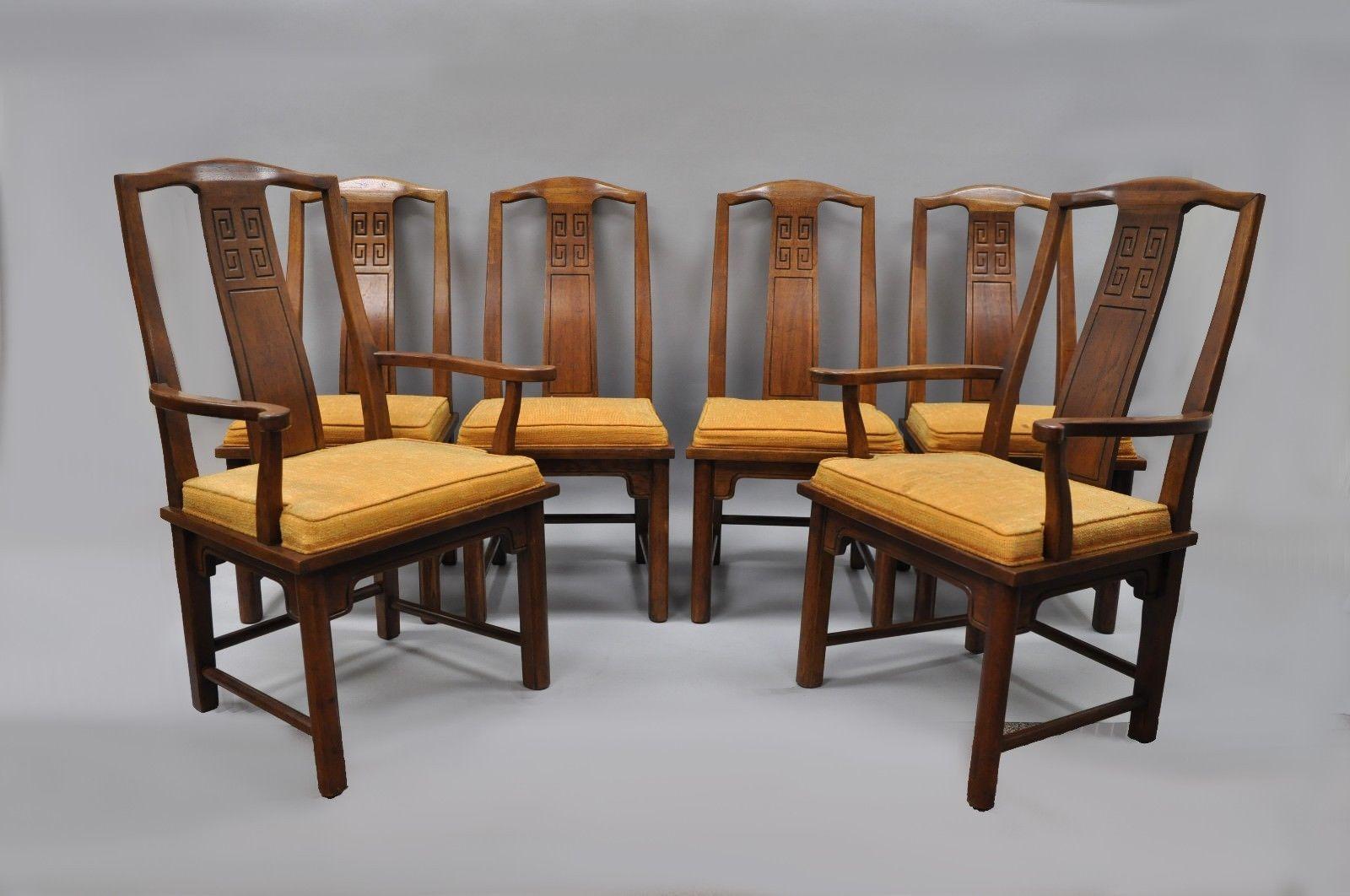 Set of Six Oriental James Mont Style Dining Chairs by Century Mid-Century Modern 5