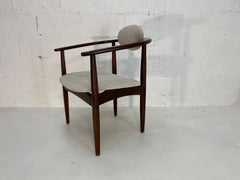 Set of Six Original Adrian Pearsall Dining Chairs, Walnut, Ivory fabric