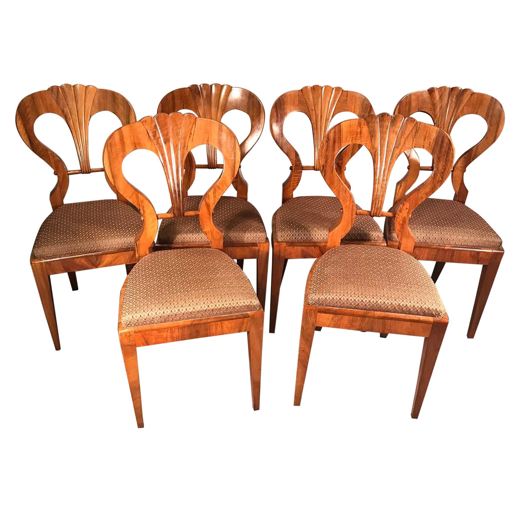 Set of Six Original Biedermeier Chairs, att. to Josef Danhauser, Vienna, 1820