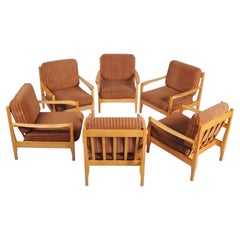 Set of Six Original Mid-Century Armchairs, by Jitona Soběslav, Czech. 1960s