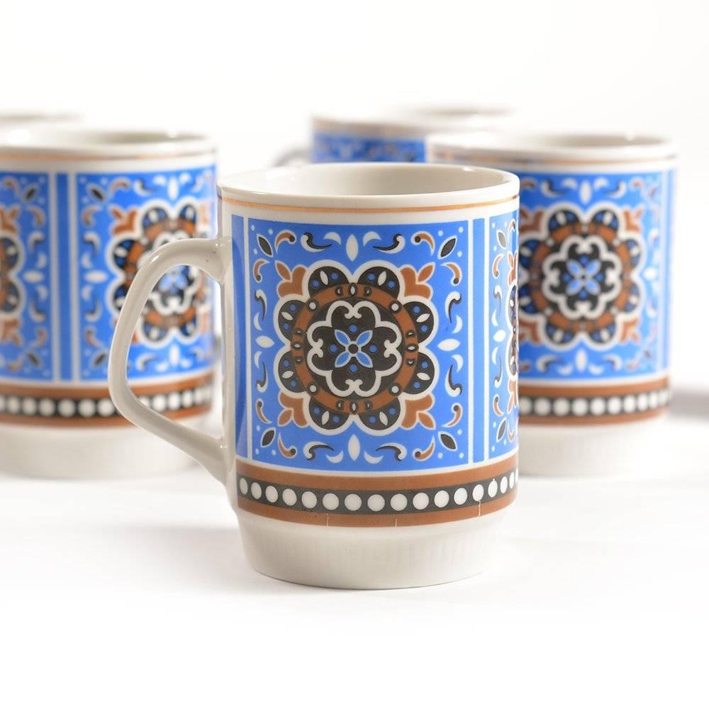 Set of Six Original Midcentury Porcelaine Mugs, circa 1960 In Excellent Condition For Sale In Zohor, SK