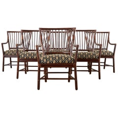 Set of Six Orlando Diaz-Azcuy for McGuire Dining Armchairs