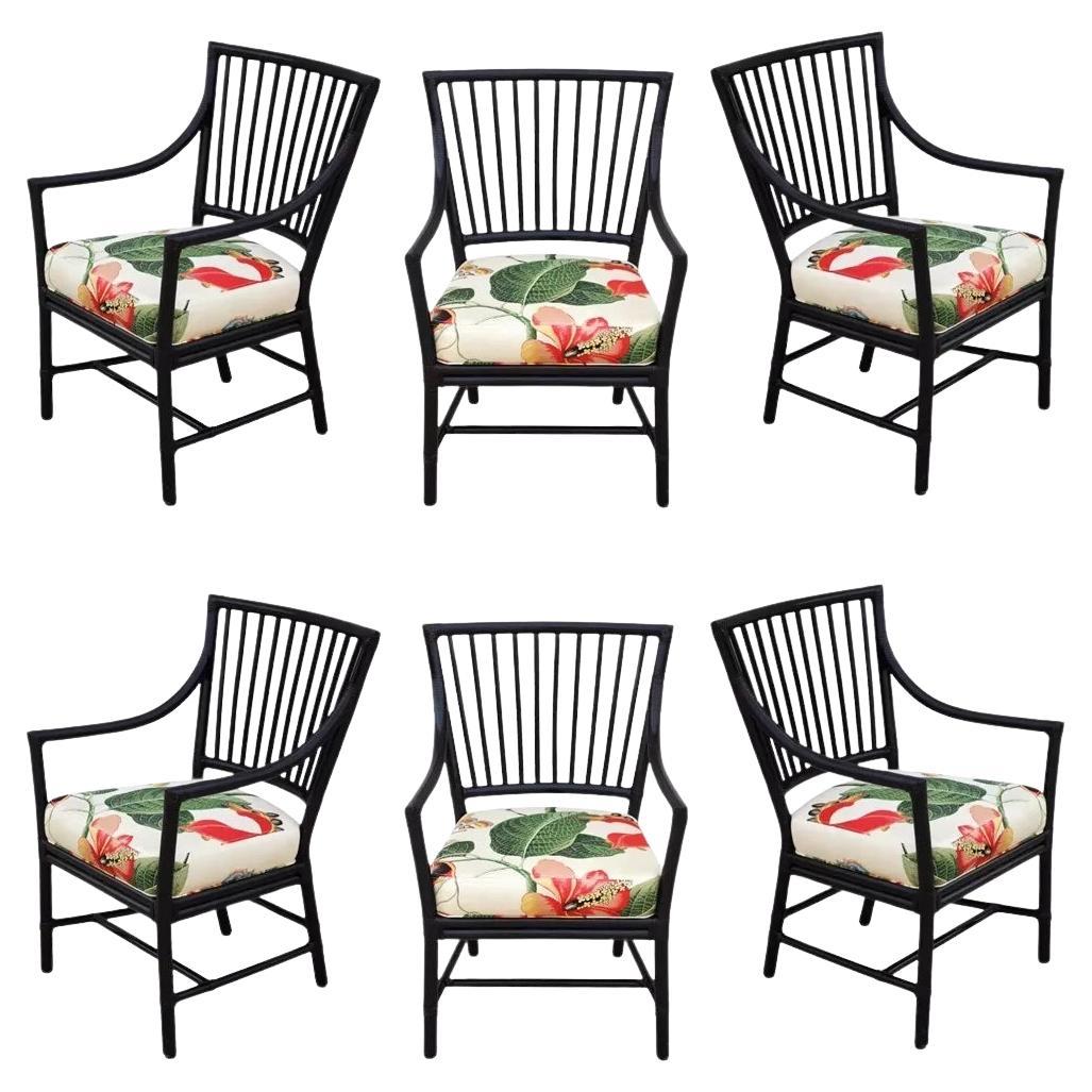 Set of Six Orlando Diaz-Azcuy for McGuire Prescott Dining Chairs