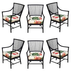 Set of Six Orlando Diaz-Azcuy for McGuire Prescott Dining Chairs