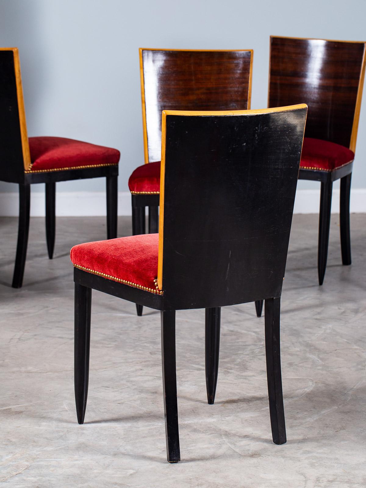 Set of Six Osvaldo Borsani Rosewood Ebonized Dining Chairs, circa 1950 7