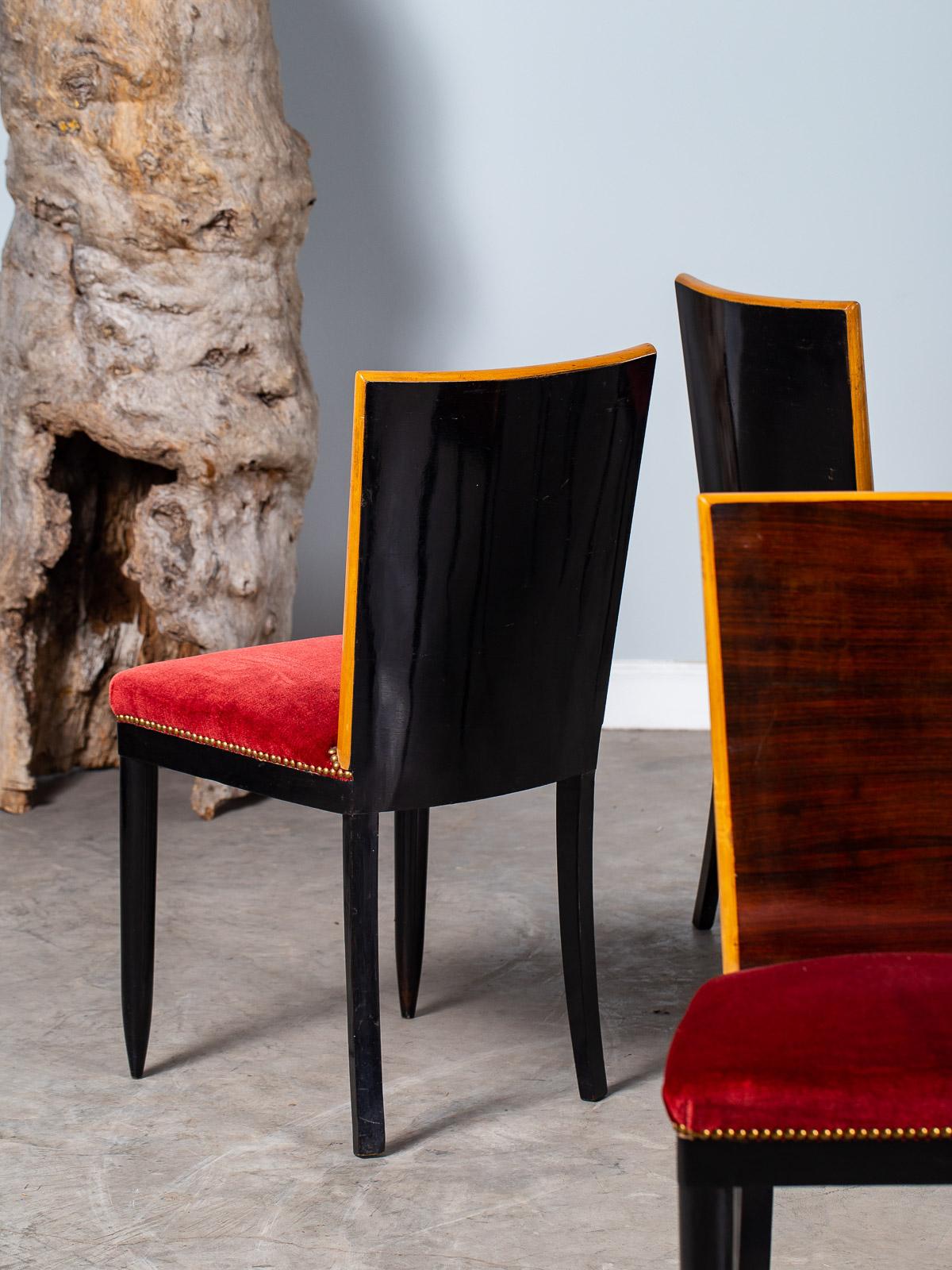 Set of Six Osvaldo Borsani Rosewood Ebonized Dining Chairs, circa 1950 8
