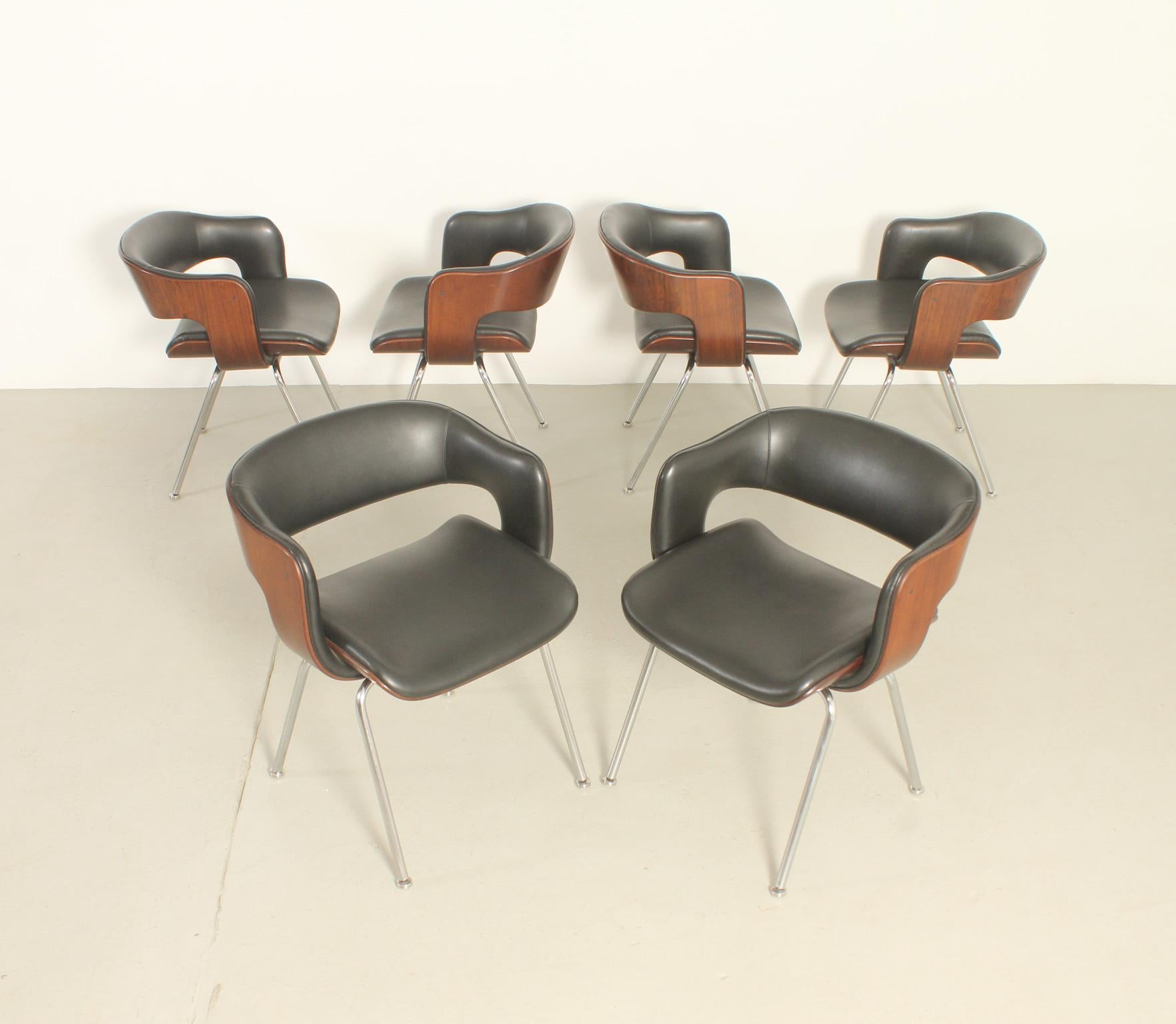 Set of Six Oxford Chairs by Martin Grierson for Arflex, 1963 For Sale 9