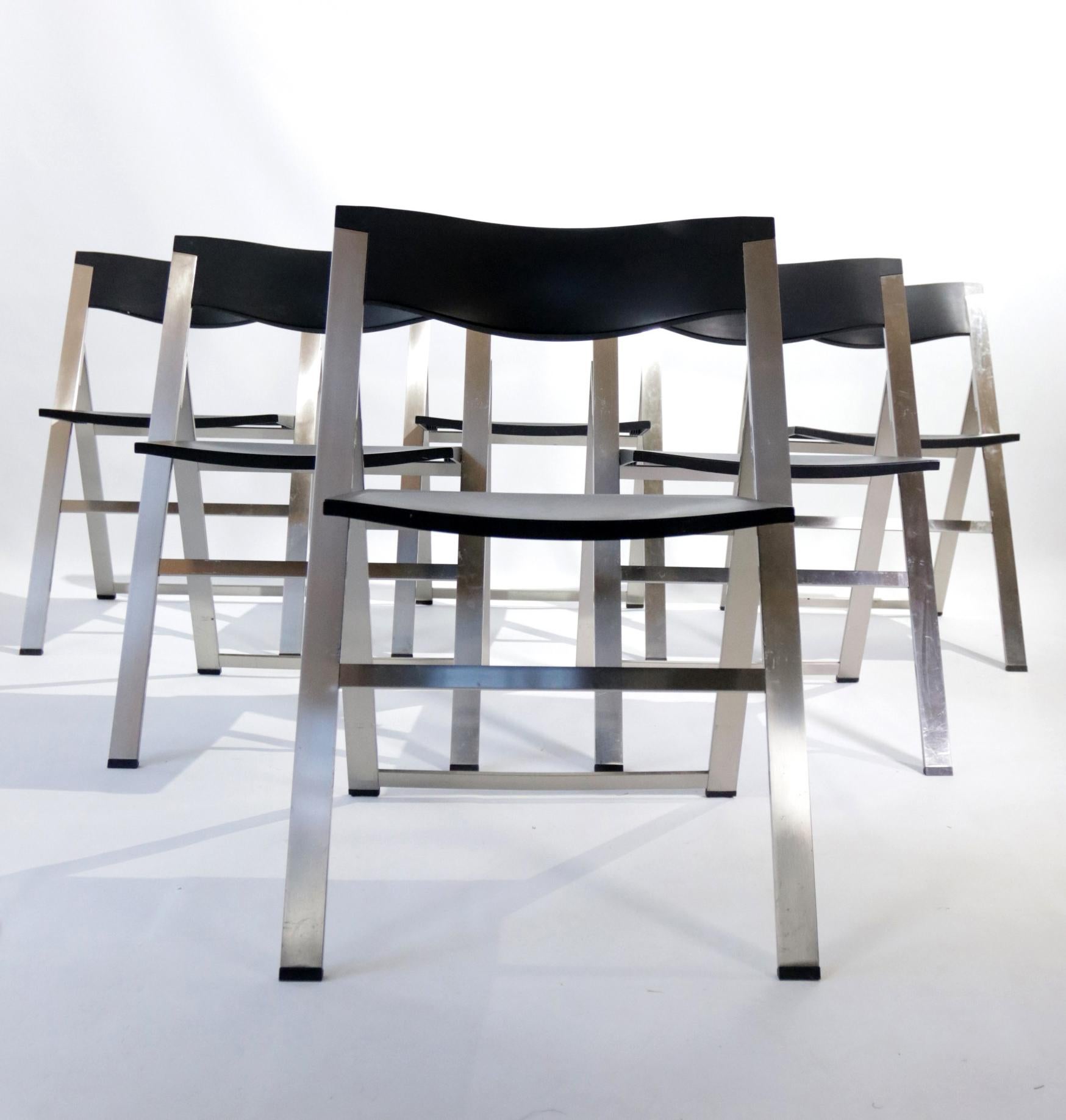 Set of Six P08 Folding Chairs by Justus Kolberg for Tecno, Italy For Sale 2