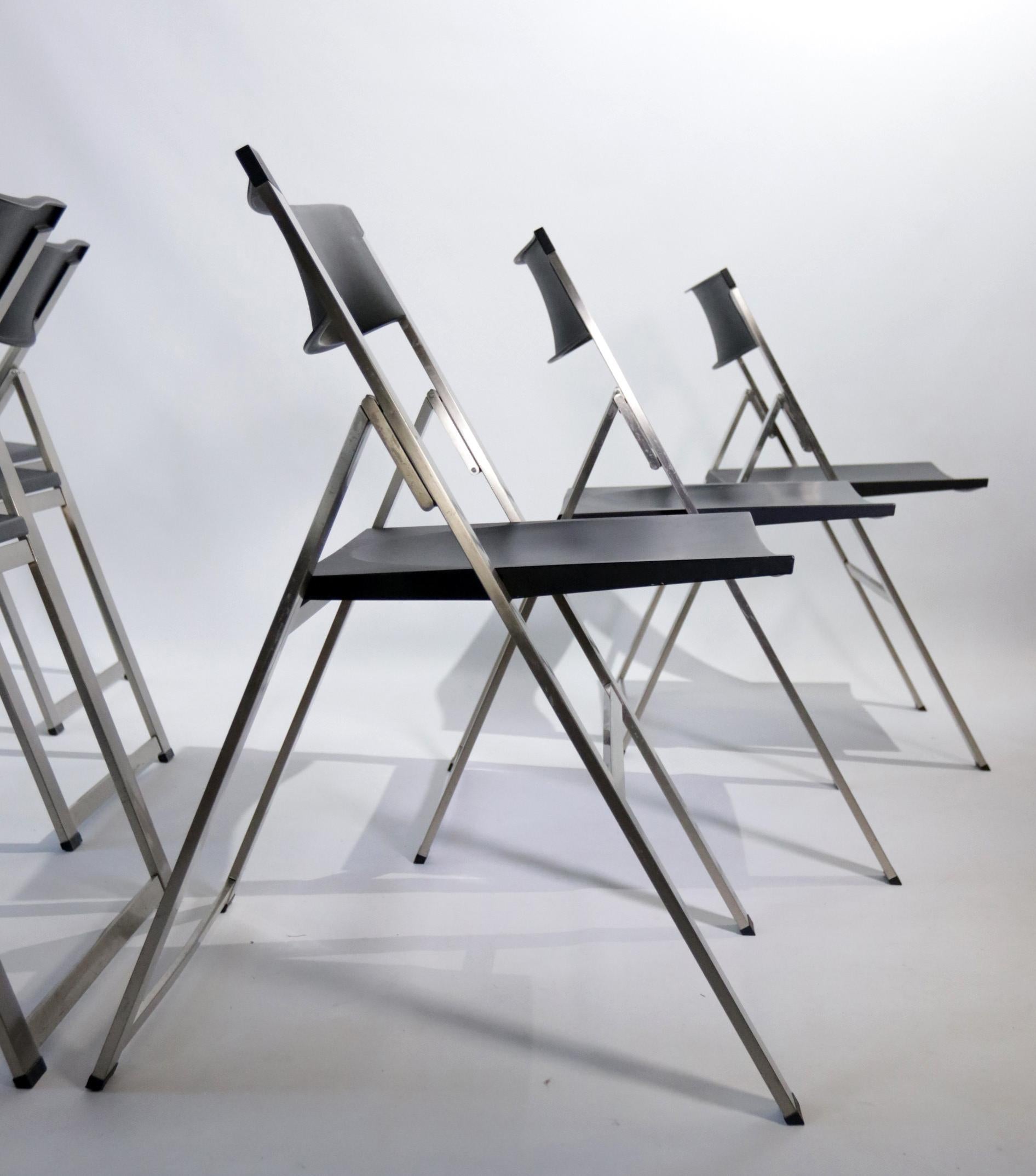 Set of Six P08 Folding Chairs by Justus Kolberg for Tecno, Italy For Sale 3