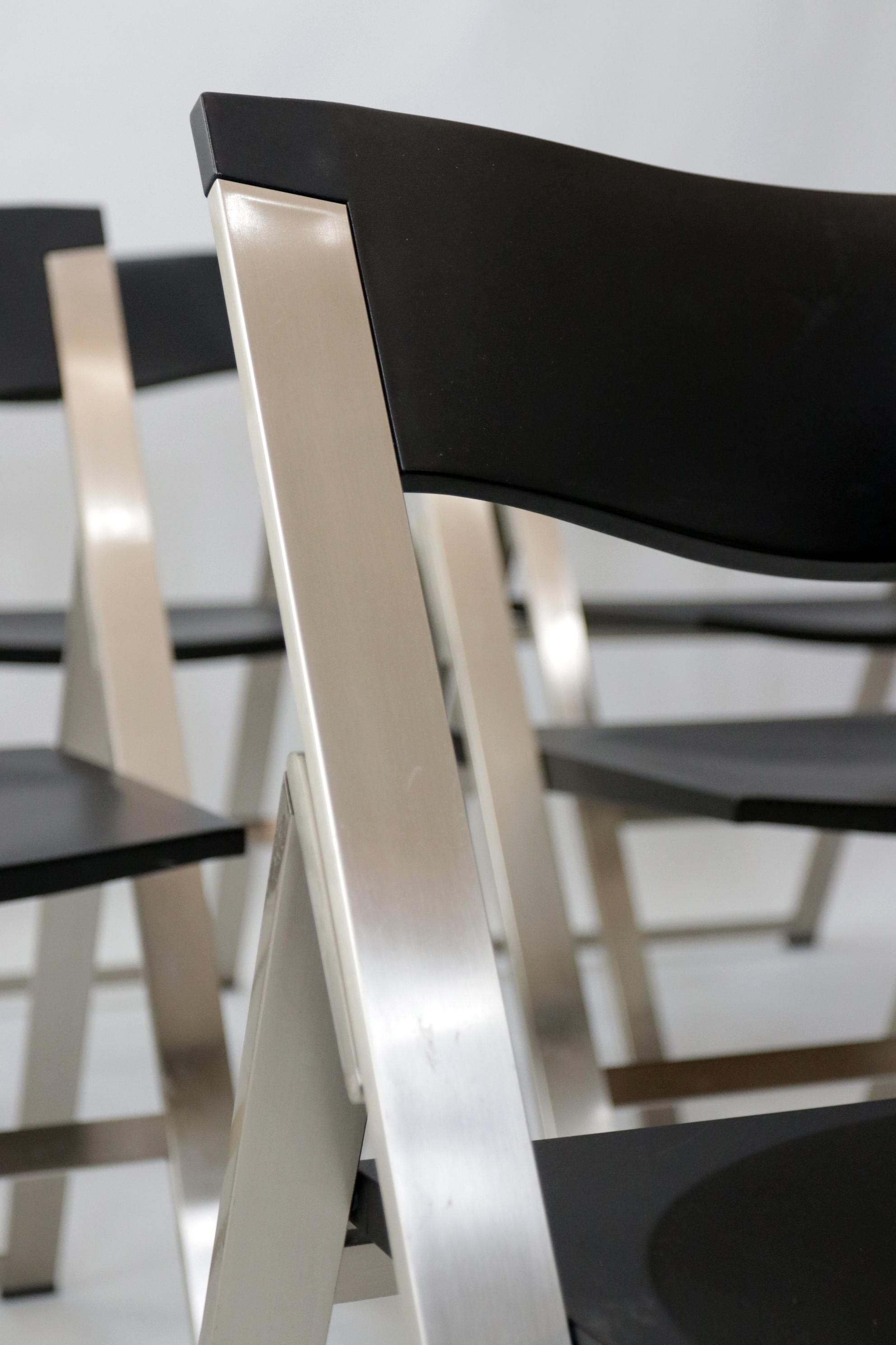 Ensemble de six chaises pliantes P08 de Justus Kolberg pour Tecno, Italie en vente 1