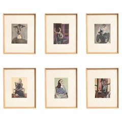 Conjunto de seis obras de Pablo Picasso enmarcadas, Editions du Chene, 1943