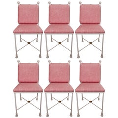 Set of Six Painted Metal Dining Chairs