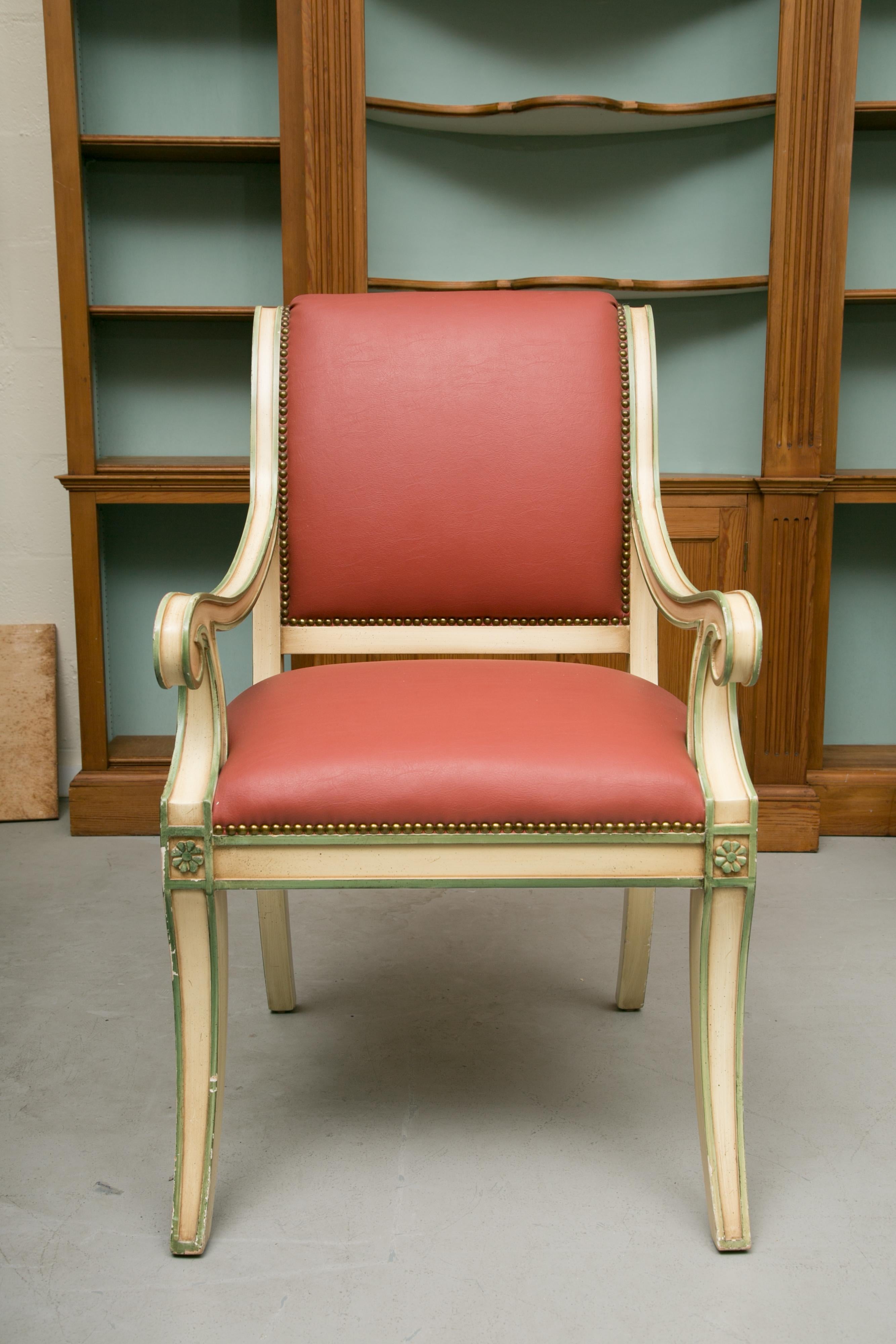 Set of Six Painted Regency Style Dining Chairs 3