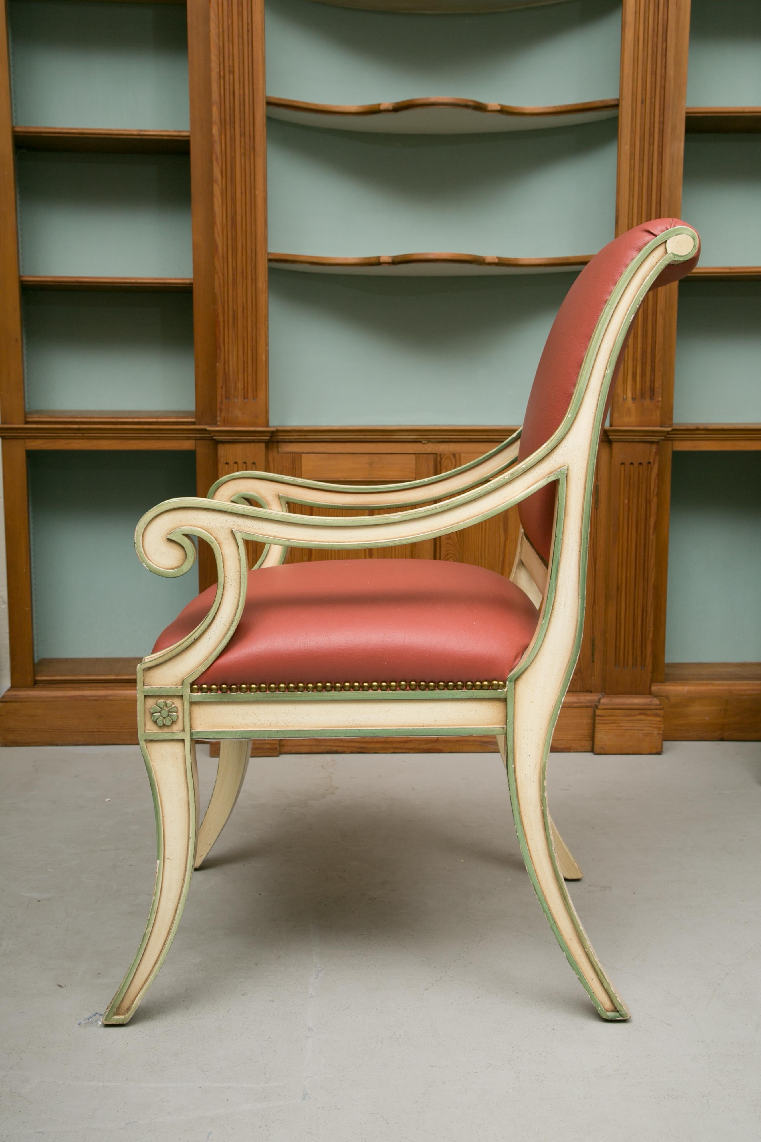 American Set of Six Painted Regency Style Dining Chairs