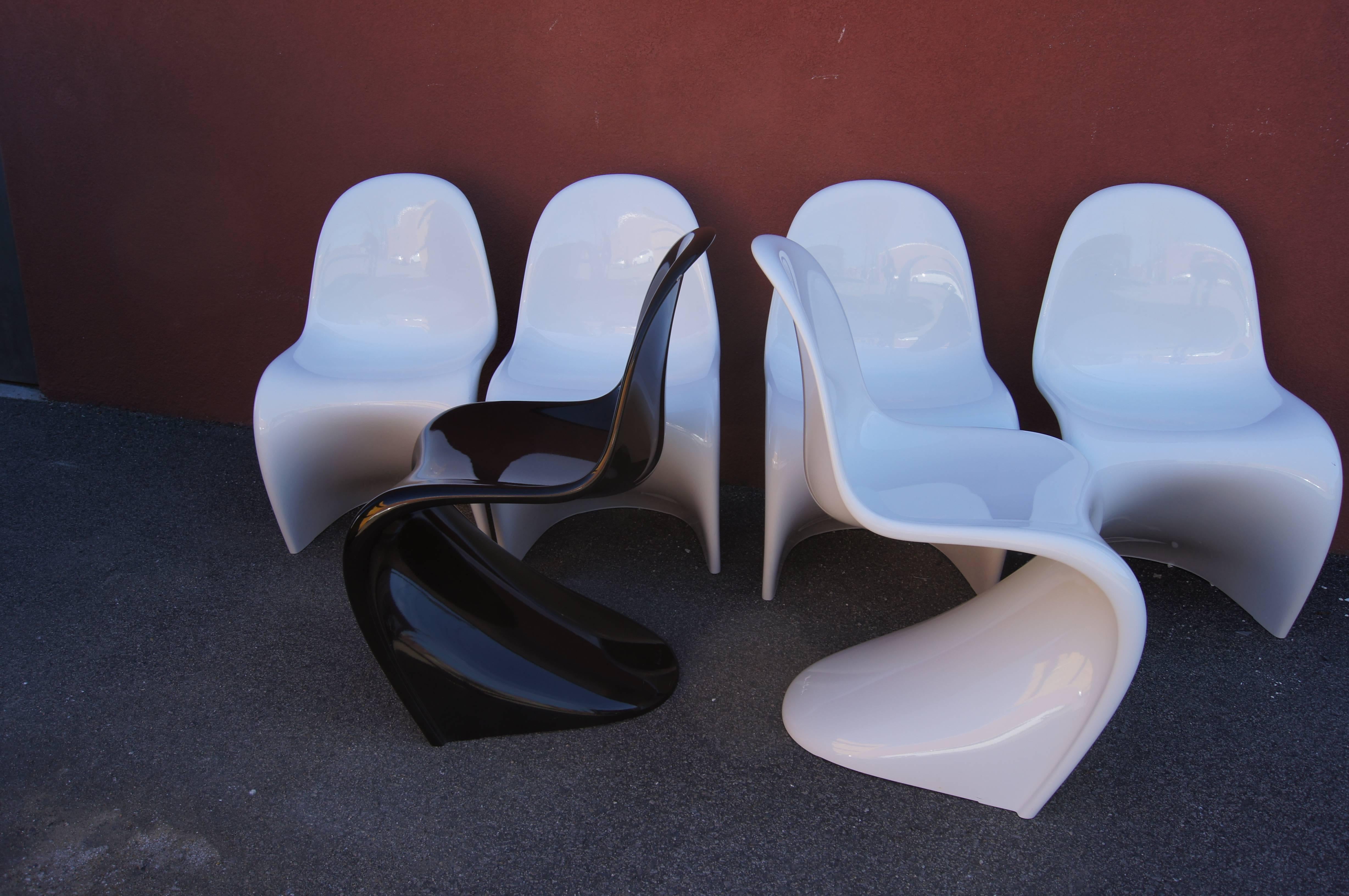 Modern Set of Six Panton Chairs by Verner Panton for Vitra
