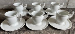 Set of Six Paris Porcelain Angel Wing Cups