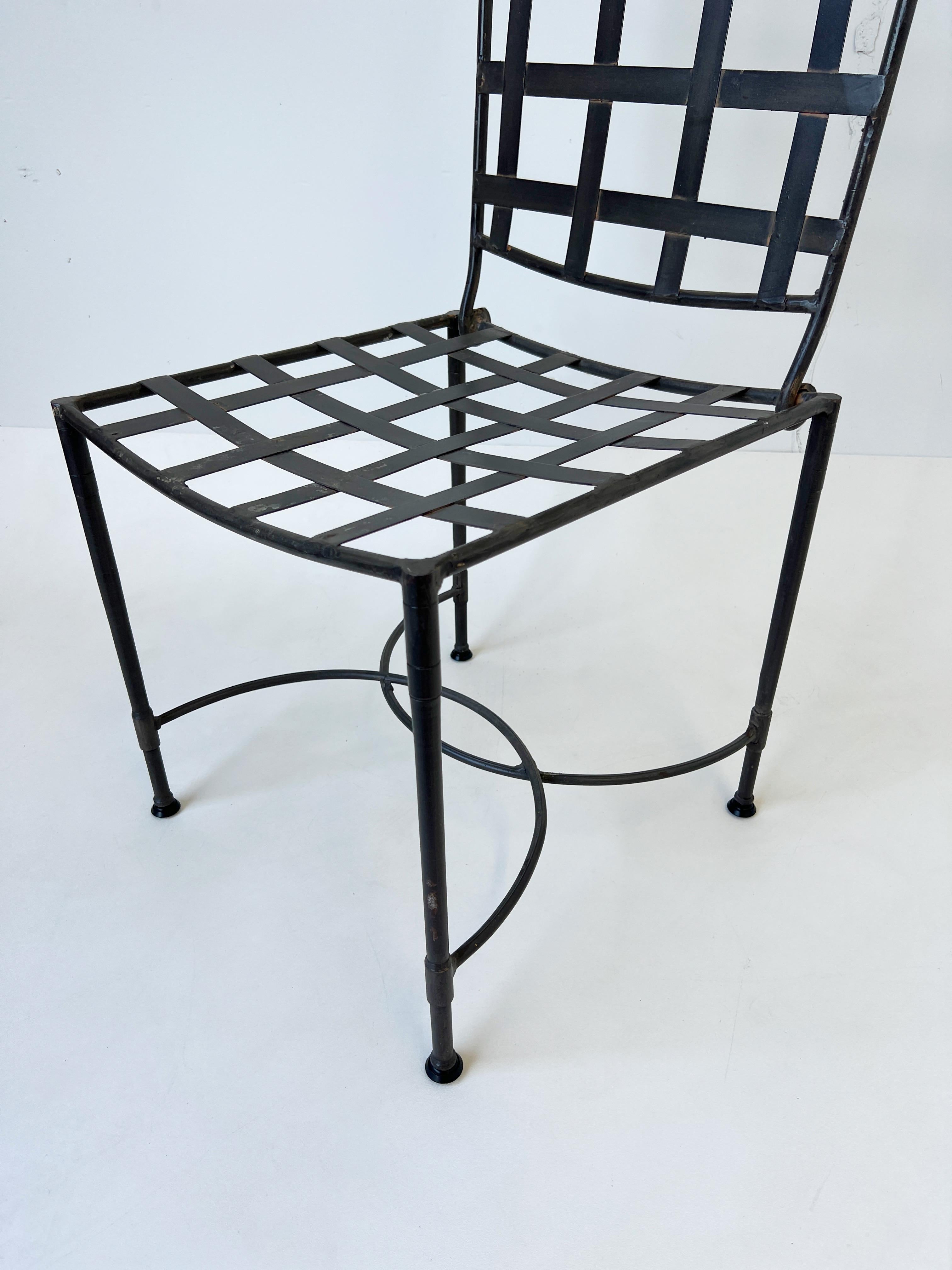 Powder-Coated Set of Six Patio Dining Chairs by Mario Papperzini