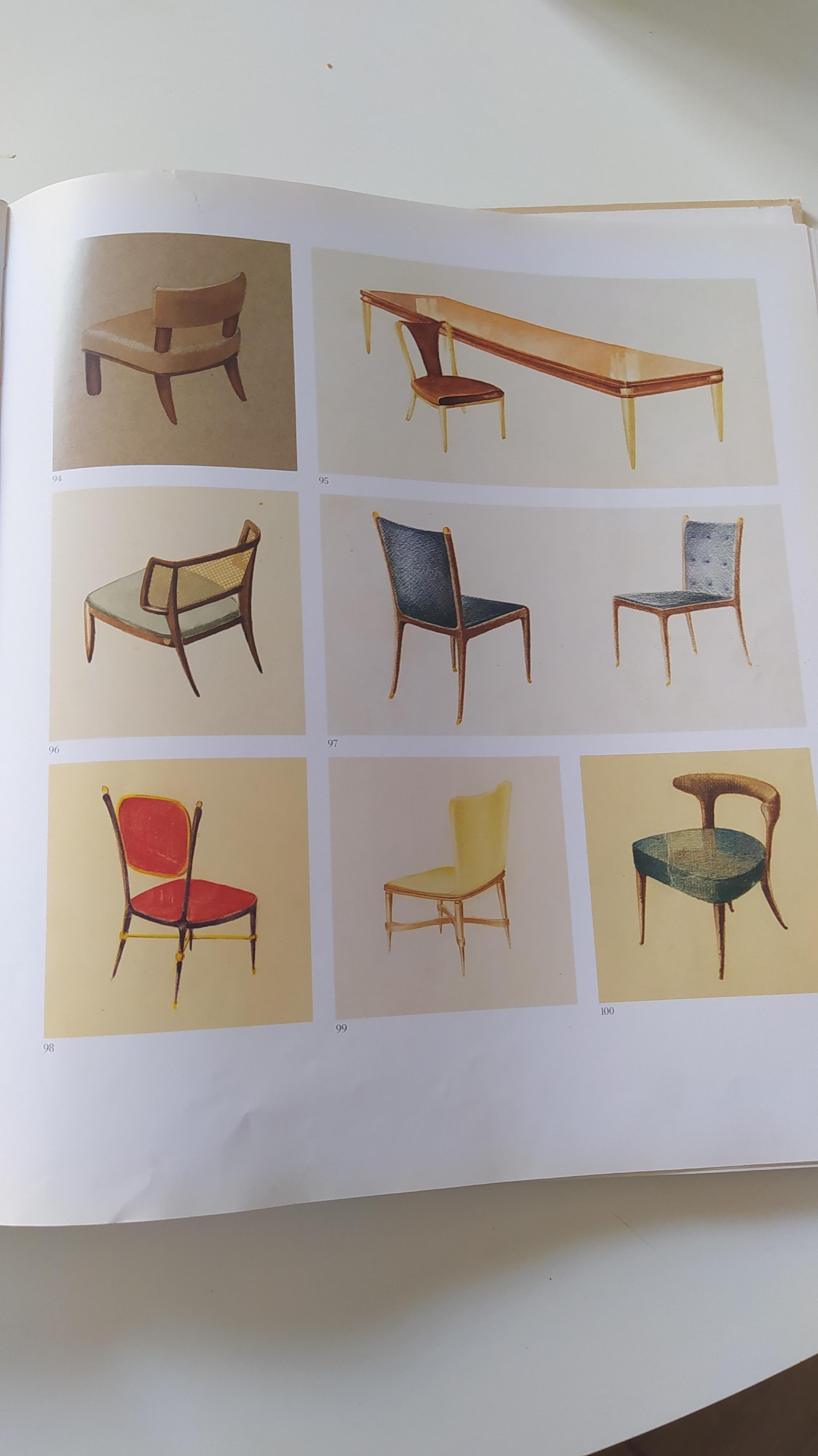Set of Six Patterned Ebonized Walnut Chairs by Guglielmo Ulrich, Italy 7