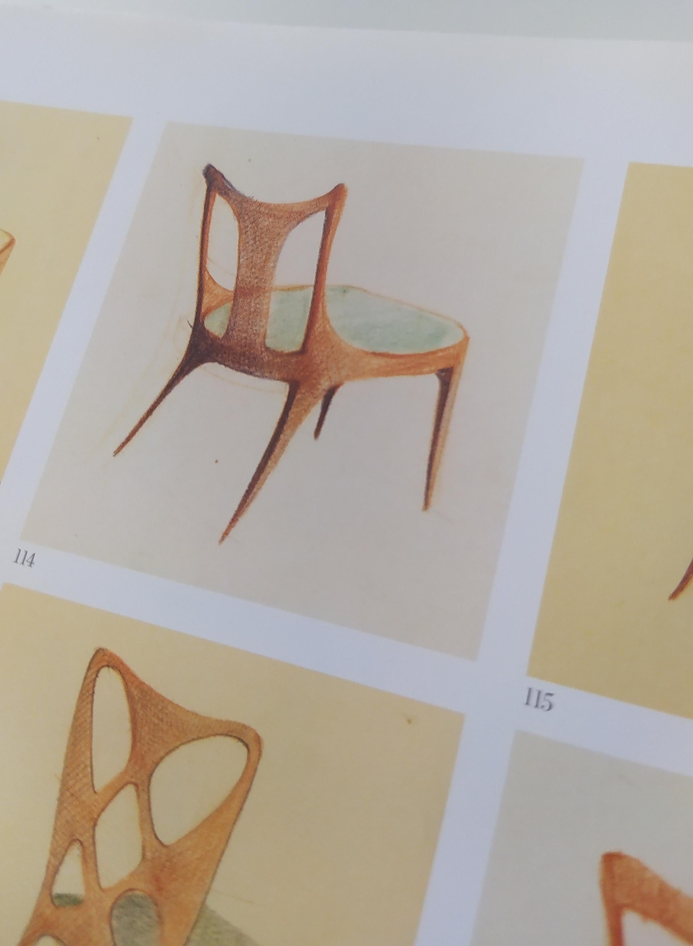 Set of Six Patterned Ebonized Walnut Chairs by Guglielmo Ulrich, Italy 9