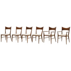 Set of Six Paul McCobb Dining Chairs, Two Arm, Four Side Chairs, Excellent