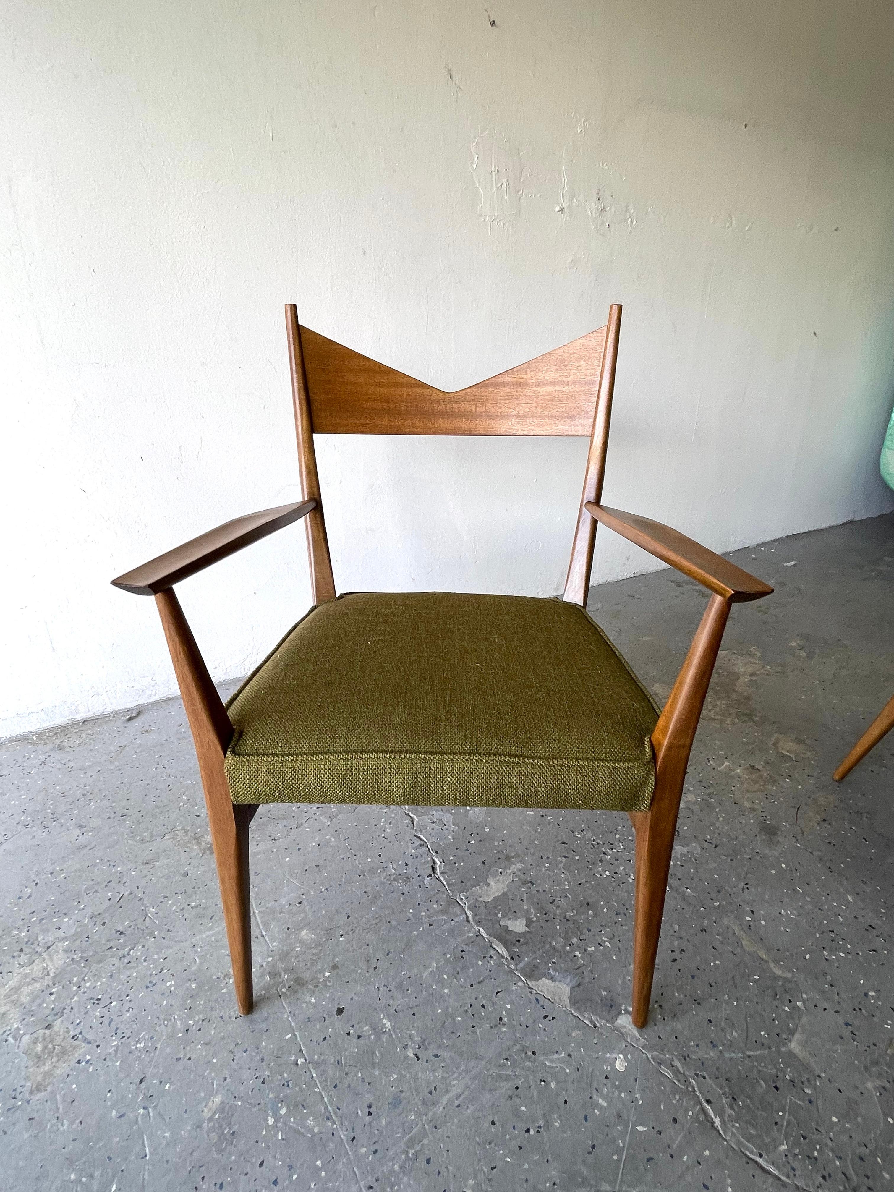 Mid-20th Century Set of Six Paul McCobb for Directional Sculpted Mahogany Bowtie Dining Chairs