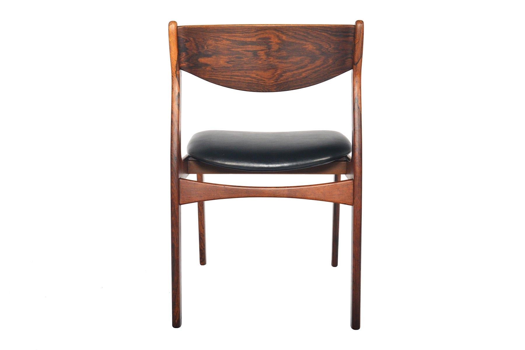 Set of Six P.E. Jørgensen Rosewood and Leather Dining Chairs 5