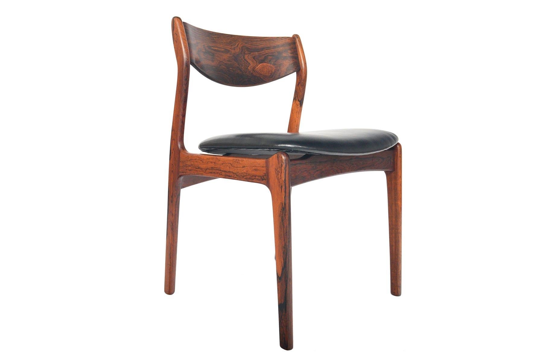 20th Century Set of Six P.E. Jørgensen Rosewood and Leather Dining Chairs