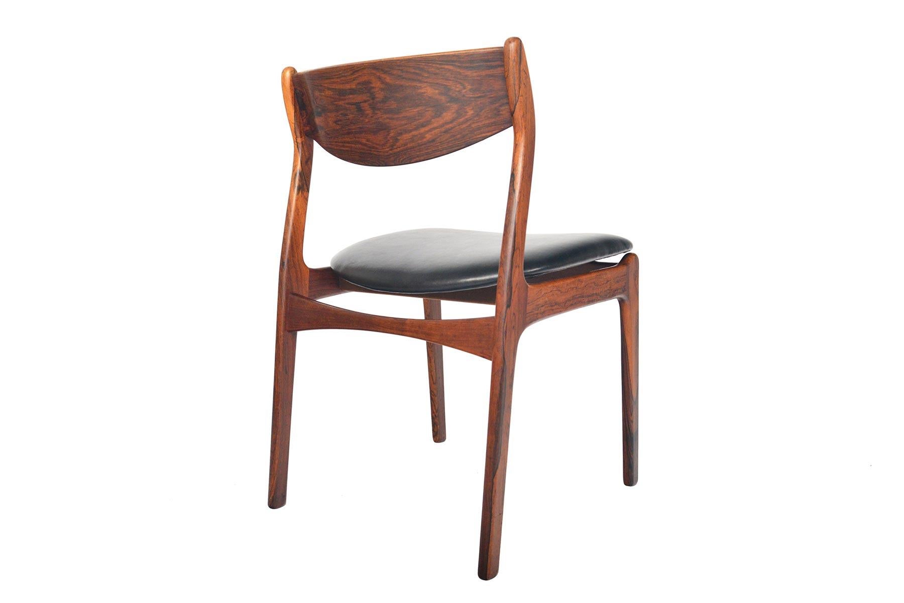 Set of Six P.E. Jørgensen Rosewood and Leather Dining Chairs 2