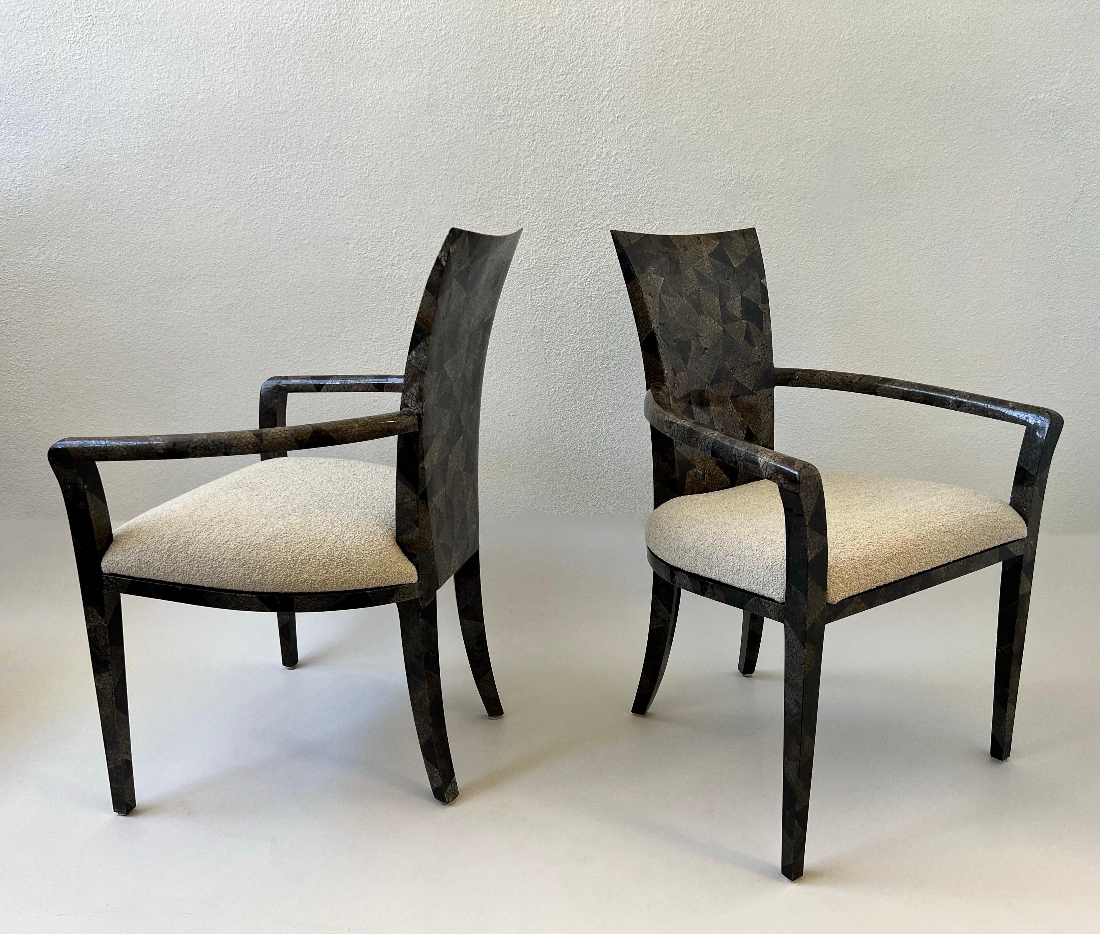 Moderne Ensemble de six chaises de salle à manger en coquille de stylo par Marquis Collection of Beverly Hills en vente